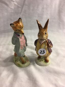 Lot of 2 Pieces Collector Beatrix Potter's Porcelain Figurines Size: 4-5"Tall/each - See Pictures