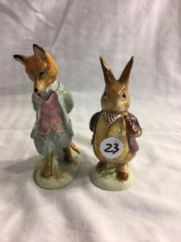 Lot of 2 Pieces Collector Beatrix Potter's Porcelain Figurines Size: 4-5"Tall/each - See Pictures