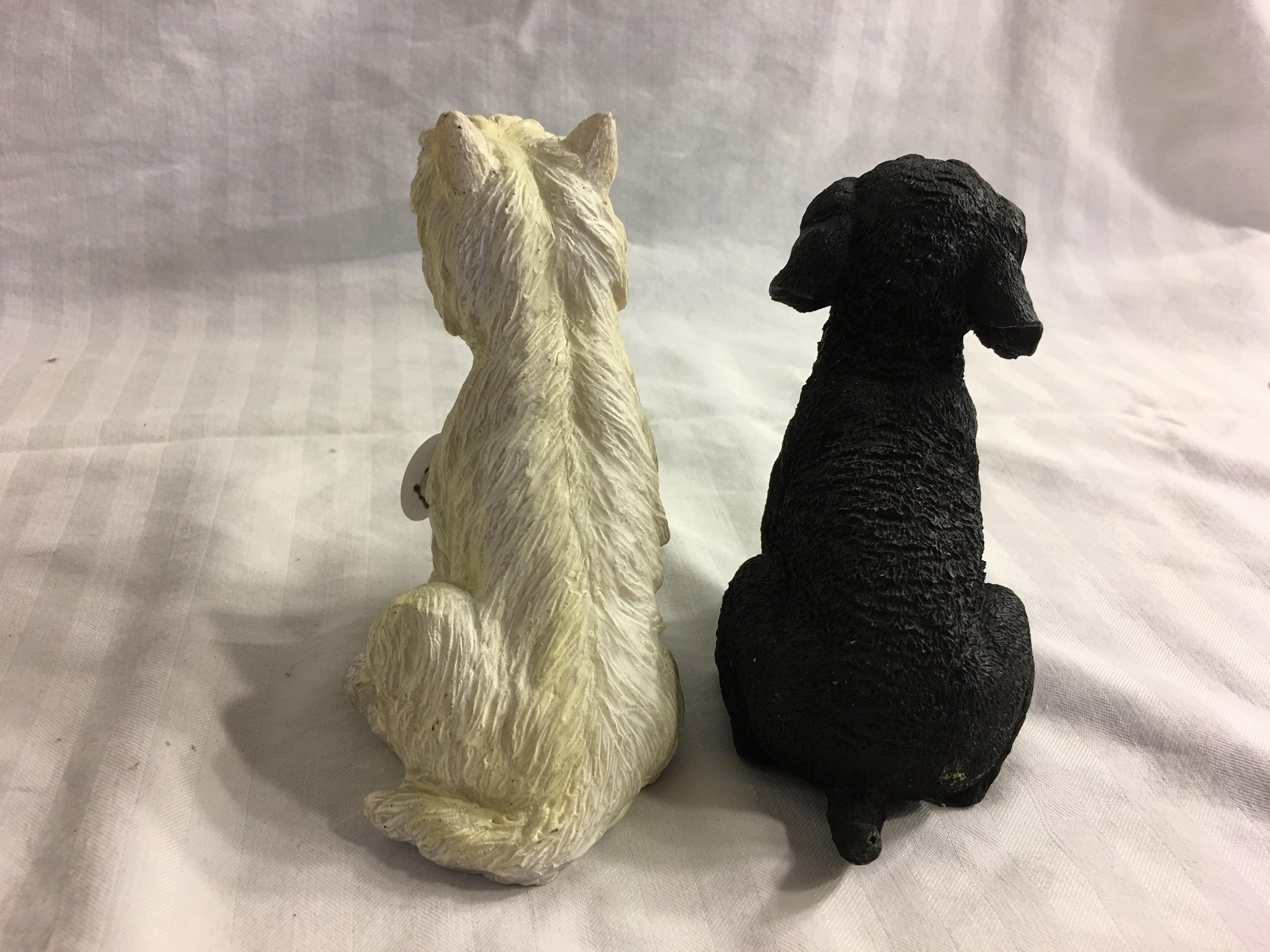 Lot of 2 Pieces Collector Ceramic Dog Figurines Size: 4-5"Tall/each - See Pictures