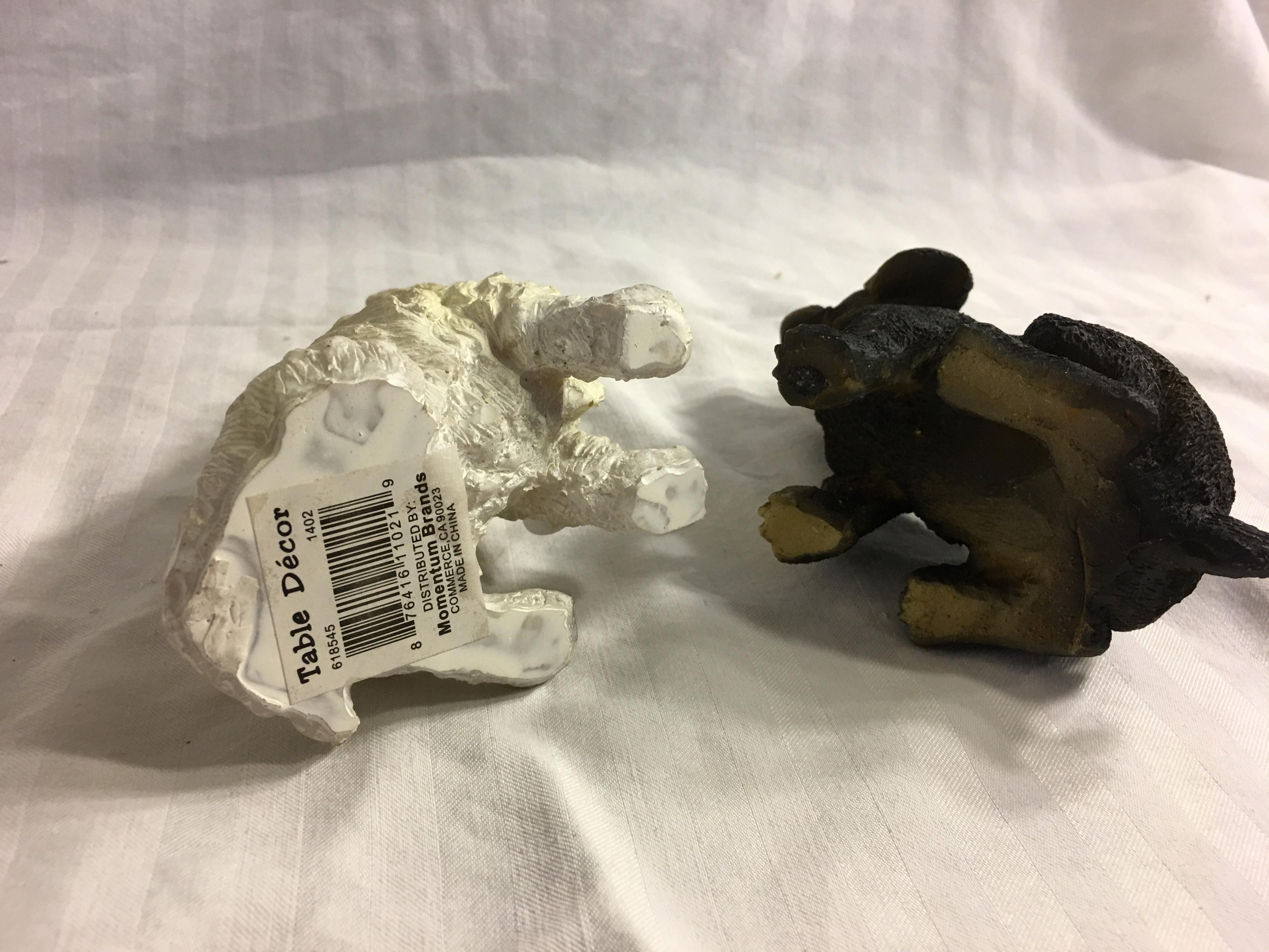 Lot of 2 Pieces Collector Ceramic Dog Figurines Size: 4-5"Tall/each - See Pictures