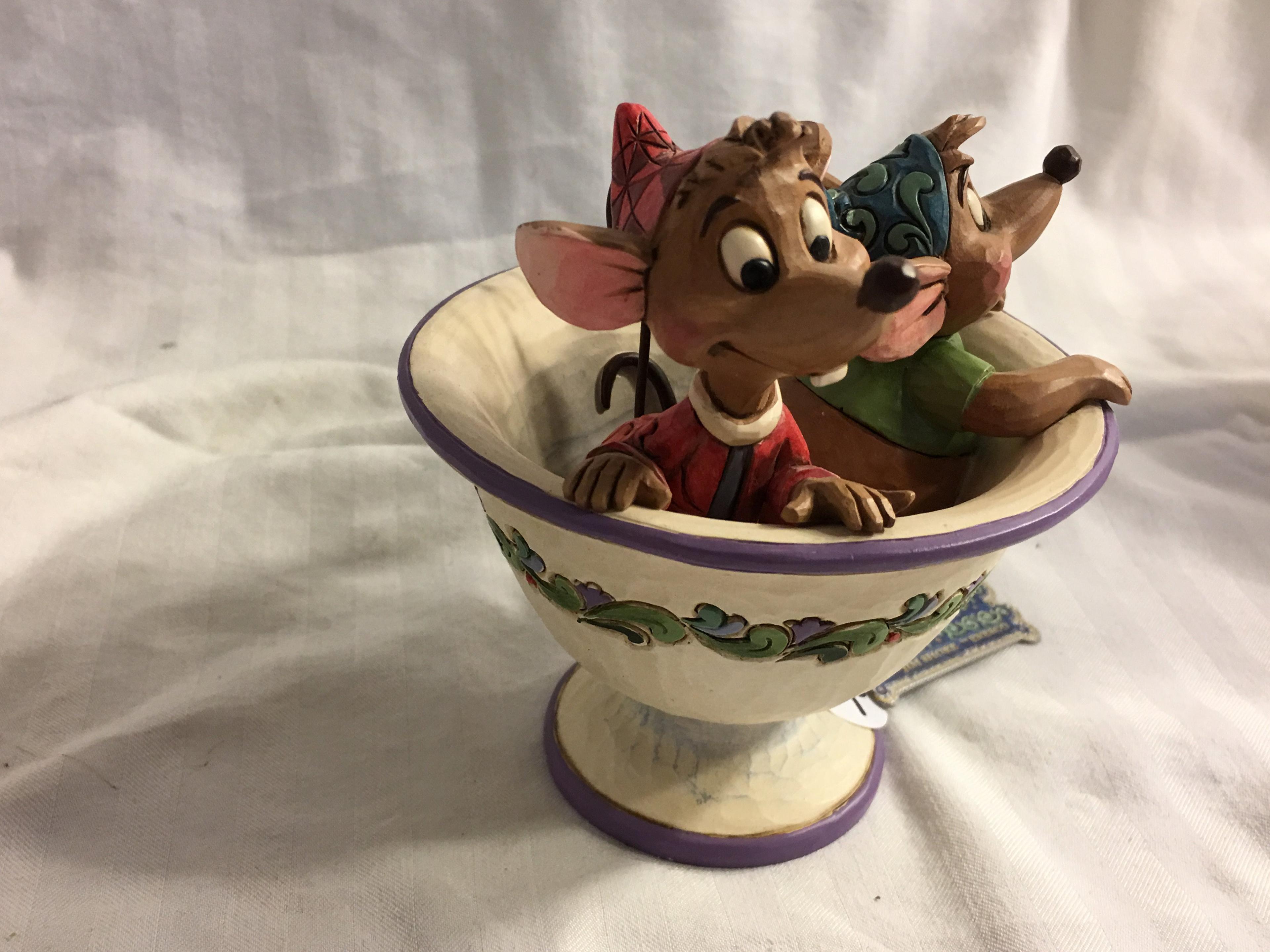 Collector Disney Tradition Jim Shore Enesco Figurine "Jag and Gus" Tea For Two" Size:4.3/4"tall