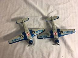 Lot of 2 Pieces Collector Loose Mopar Die-Cast Airplane Size:8.5x6.5" Has Minor Damage both