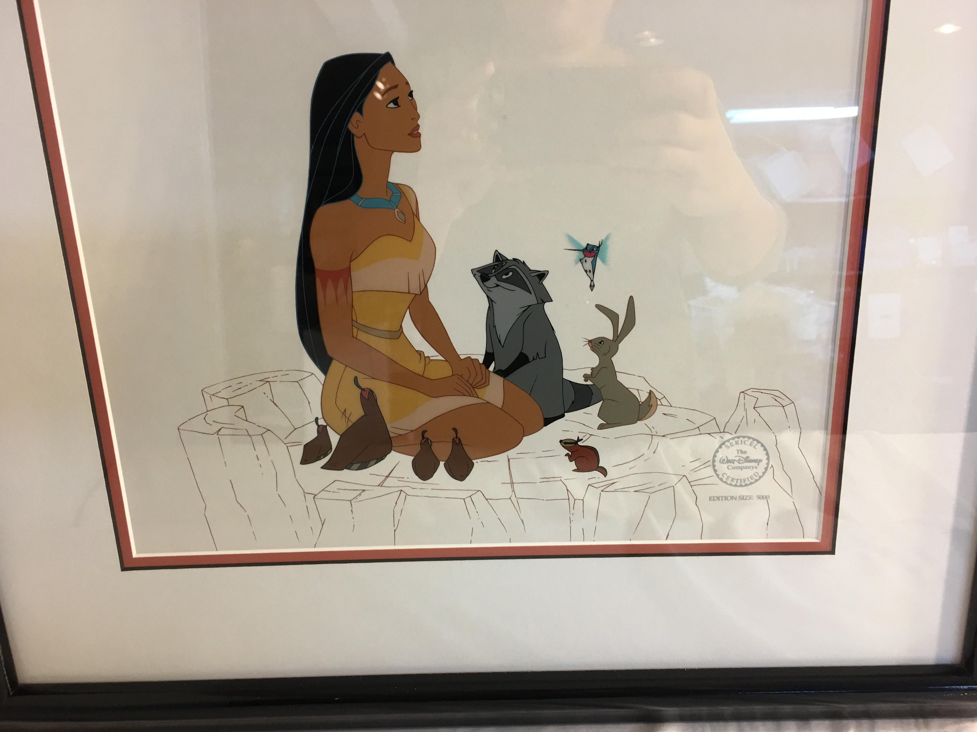 Collector The Walt Disney "Pocahontas" Edition Size:5000 Sericel W/COA In Frame Size:18.5"x22"