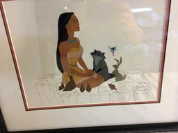 Collector The Walt Disney "Pocahontas" Edition Size:5000 Sericel W/COA In Frame Size:18.5"x22"