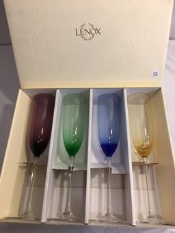 Collector Lenox Assorted Color Gems Flutes S/4 SKU #6048805 Glasses Size: 10.3/8"Tall/Each