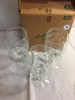 Collector 3 Pcs Princess House Crystal #420 Mini Wine Glasses Size: 6-7"Tall - See Pictures