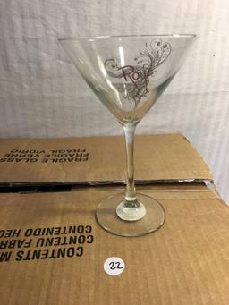 Lot Of 12 Pcs Collector Libbey Midtown 12 oz. Martini Glasses Verres Martin 7"Tall by 5A" Round