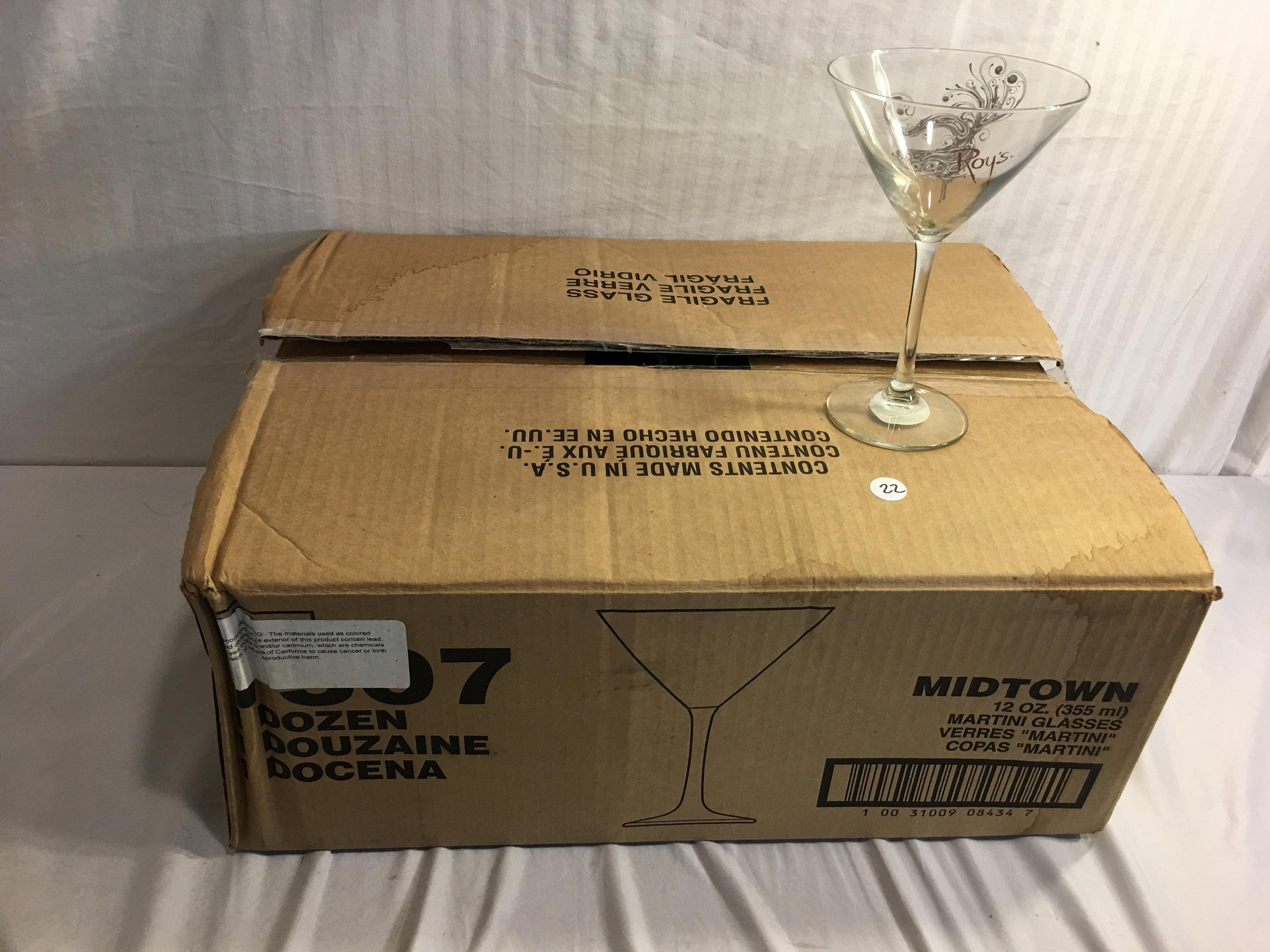 Lot Of 12 Pcs Collector Libbey Midtown 12 oz. Martini Glasses Verres Martin 7"Tall by 5A" Round