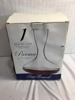 Collector Parma Luigi Bormioli Wine Decanter Crystal Glassware Size:9.7/8"Tall x7.5/8"