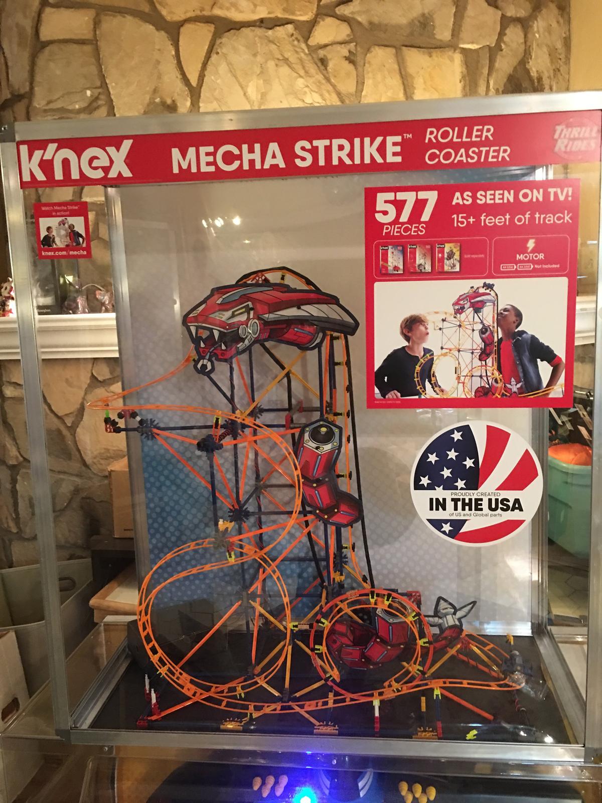 Collector Displayed & Assembled - K'Nex Mecha Strike Roller Coaster 577 Pcs. Size: 37"T x 32"W