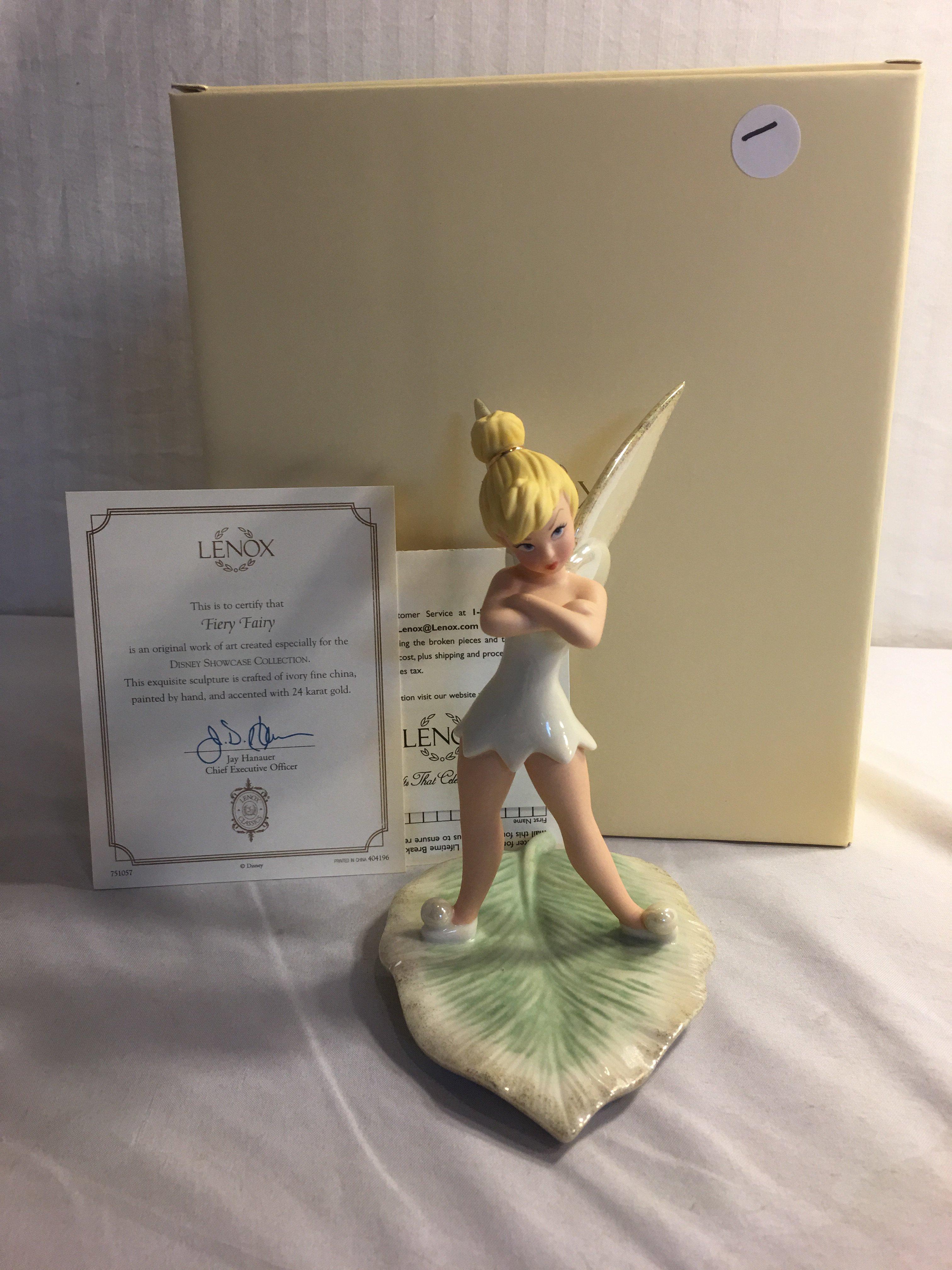 Lenox Walt Disney Showcase Collection Fiery Fairy Figurine Box Size:9.1/2"Tall Box