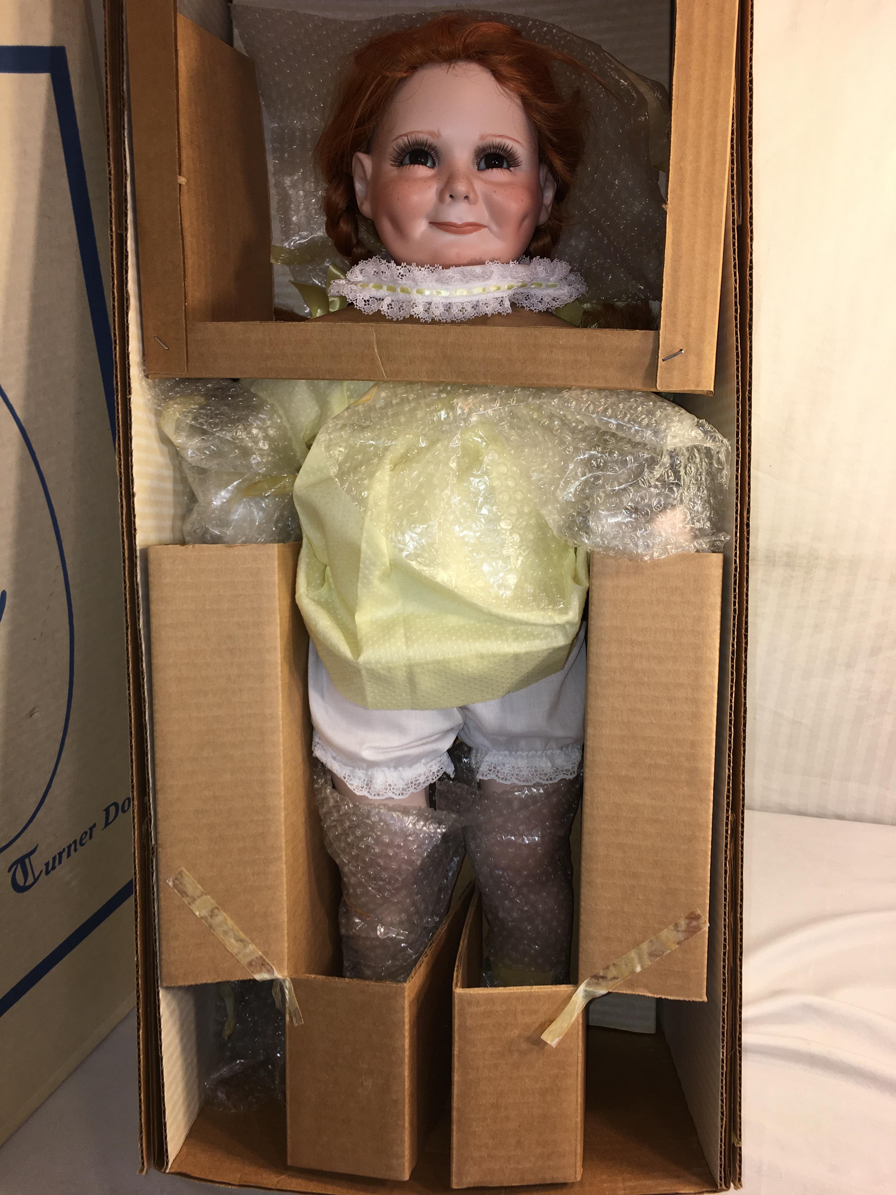 Collector Vintage Redhead Girl Porcelain Doll By Judith Turner Ltd. Edition #258 Box: 30"x14"