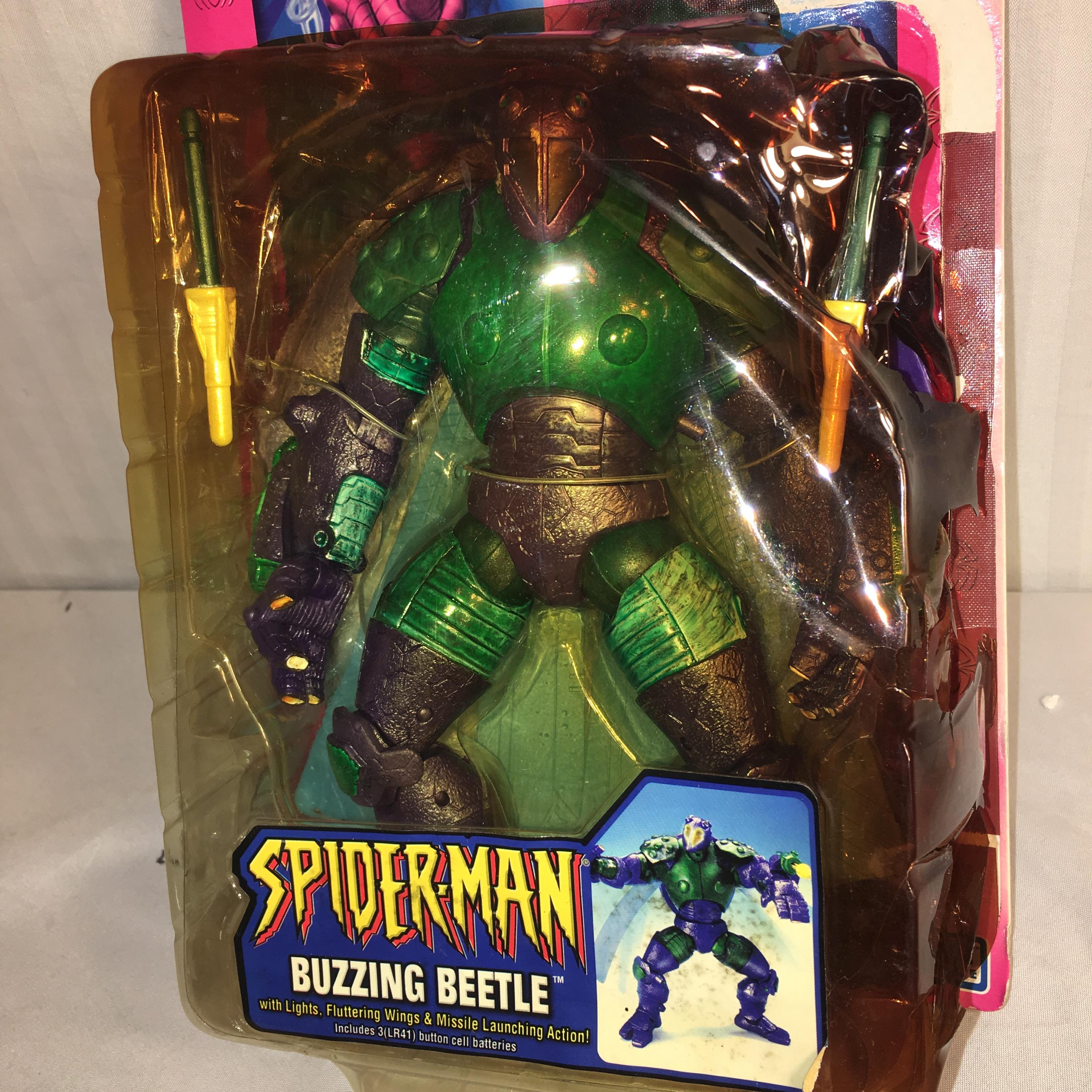 Collector Marvel Spider-man Buzzing Beetle Action Figure Size: 8-9"Tall Box Has Damage