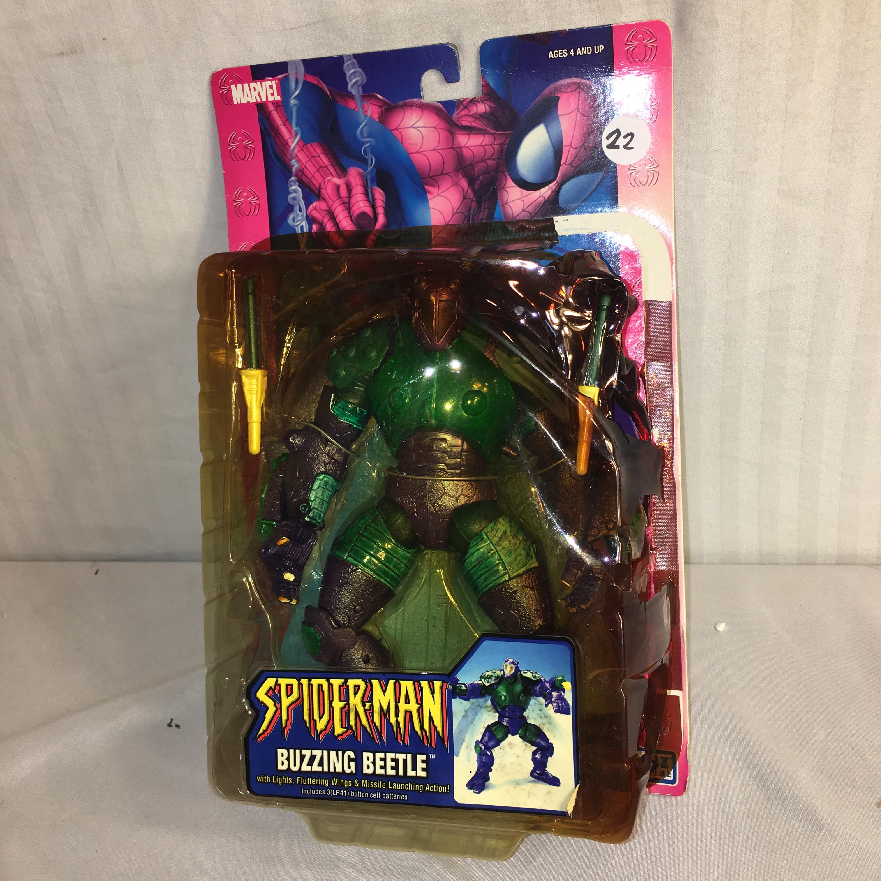 Collector Marvel Spider-man Buzzing Beetle Action Figure Size: 8-9"Tall Box Has Damage