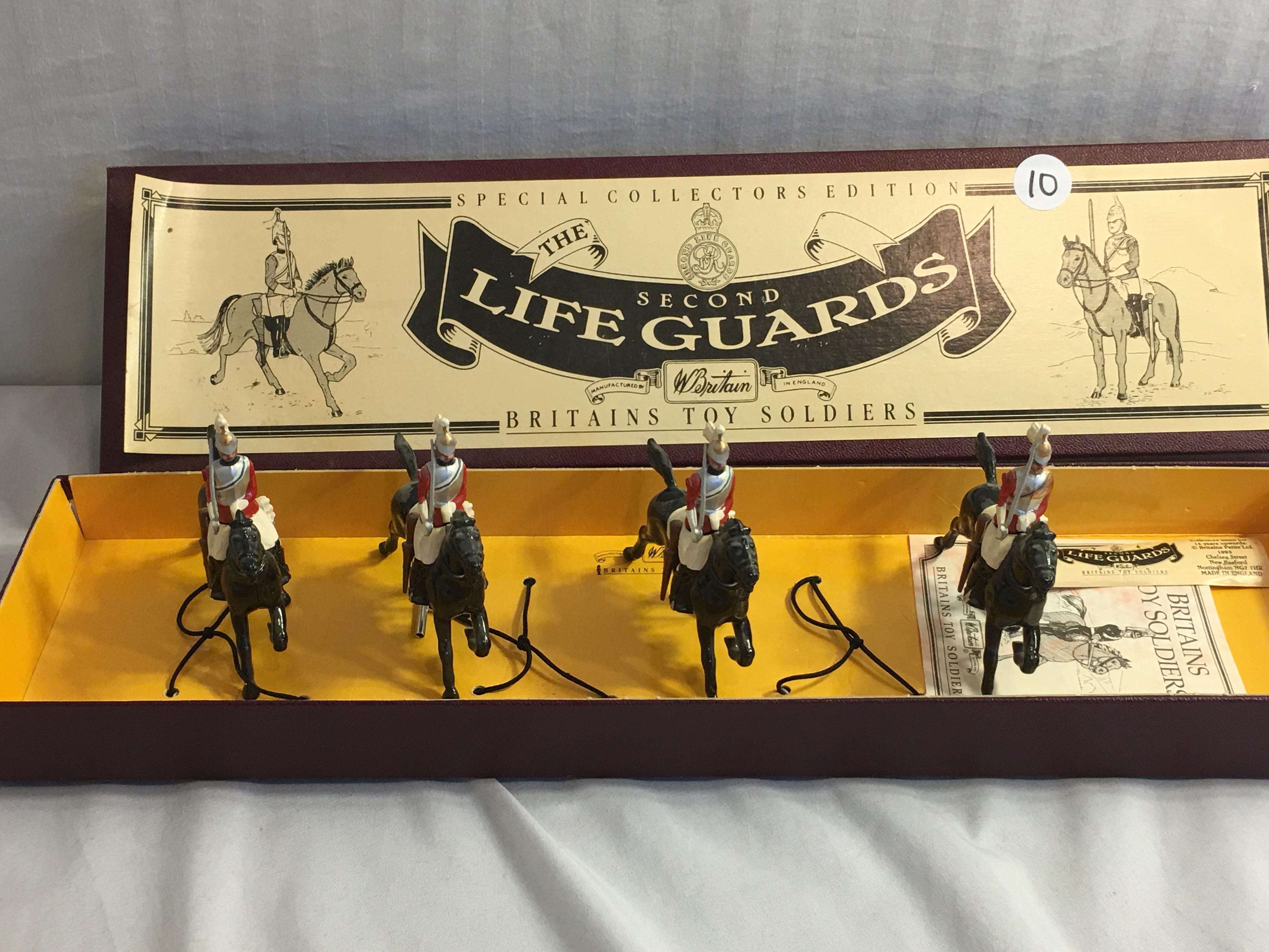 Collector Britains Second Lifeguards Hand Painted Metal Model Figures Box: 4"x15.5"