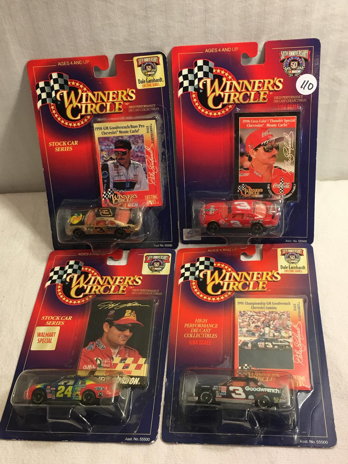 Lot of 4 NIP Collector Winners Circle Assorted Die Cast Cars 1:64 Scale