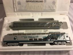 Collector Hawthorne Village Bachmann Eagles Fan Dome Car Ho Gauge Train Set Box: 14"x7"