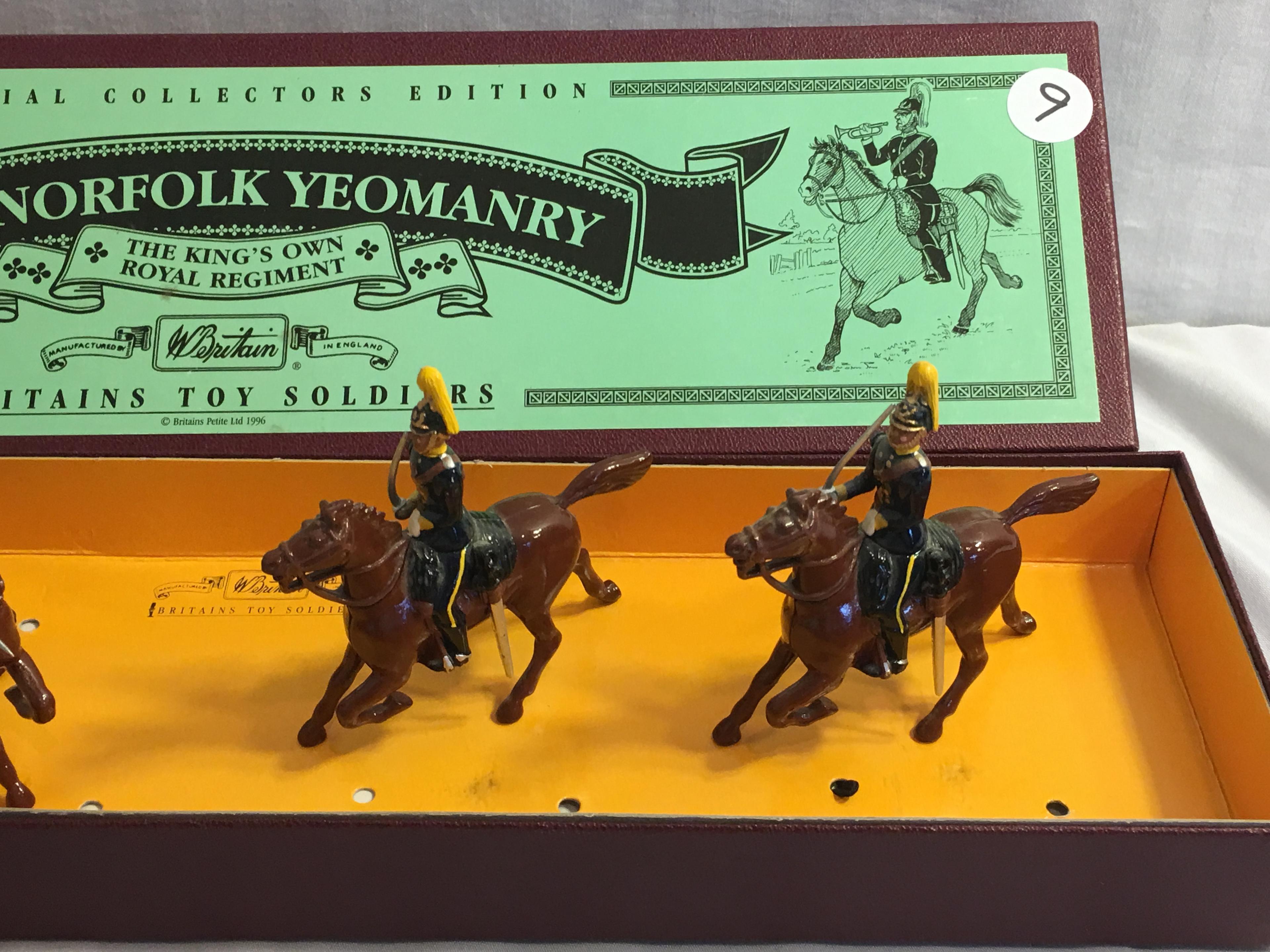 Collector Britains The Norfolk Yeomanry Hand Painted Metal Model Figures  Box: 4"x15.5"
