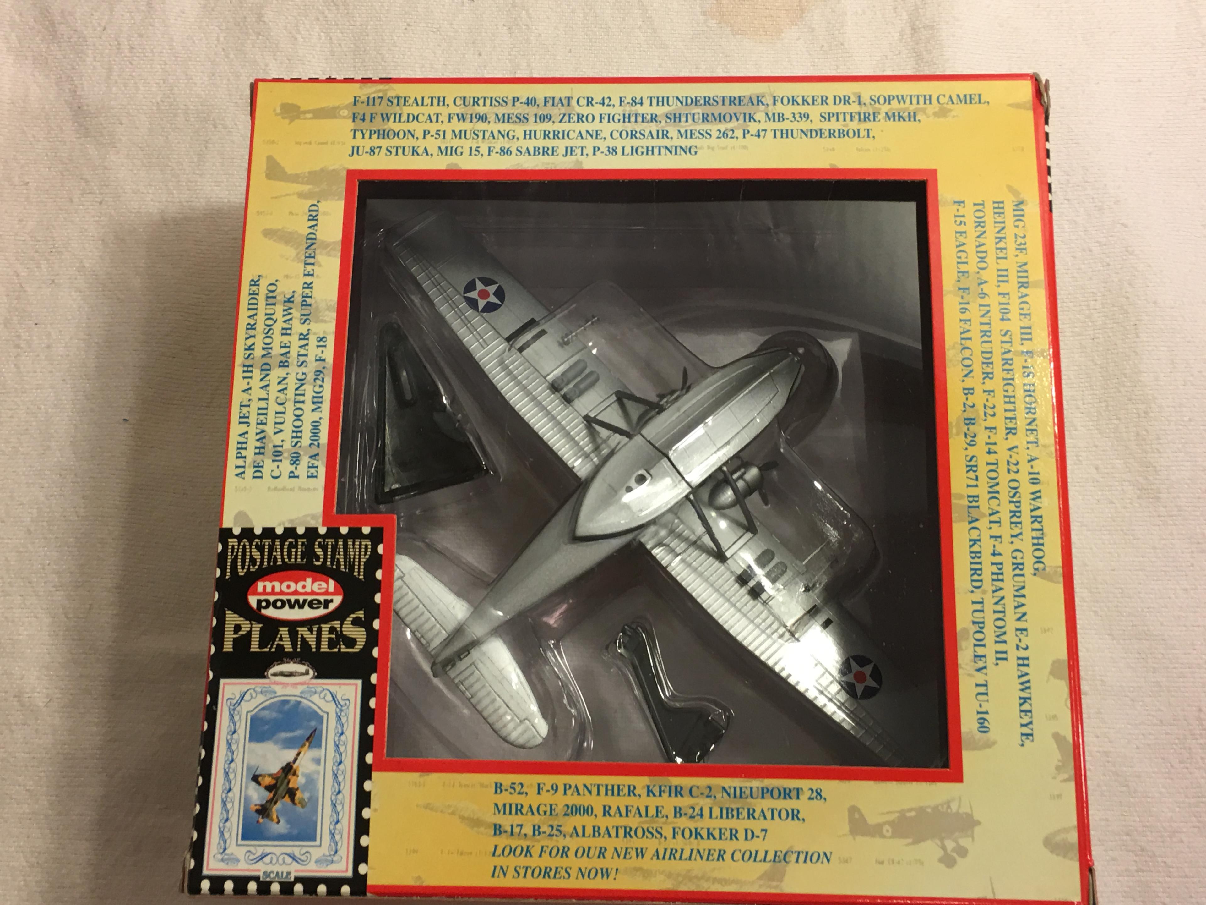 Collector Model Power Postage Stamp Planes PBY-5 Catalina Die Cast Plane w/ Stand Box: 8"x8"