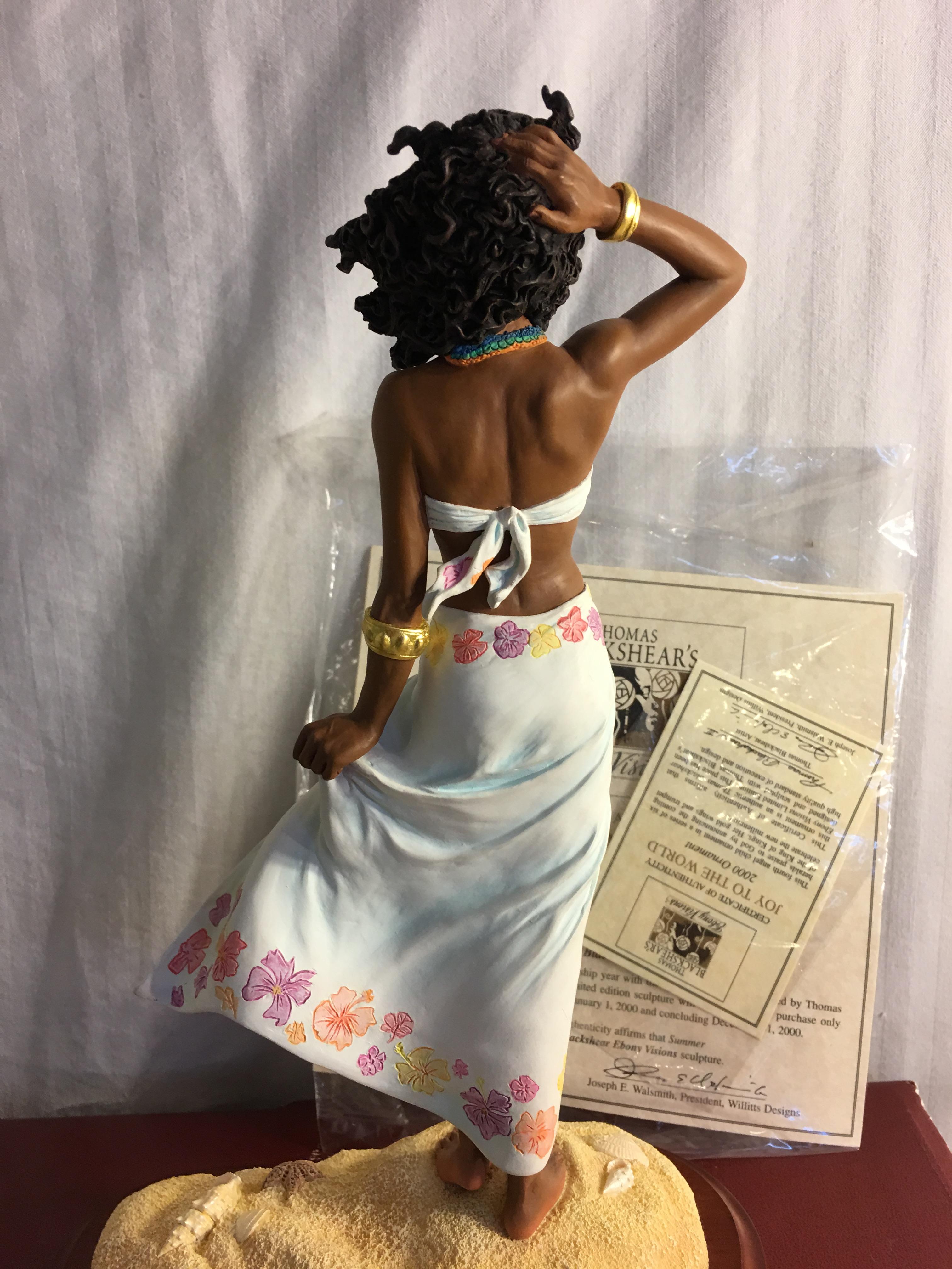 Collector Thomas Blackshear's Ebony Visions "Summer" 2000 members Edt. Figurine On Wood Base