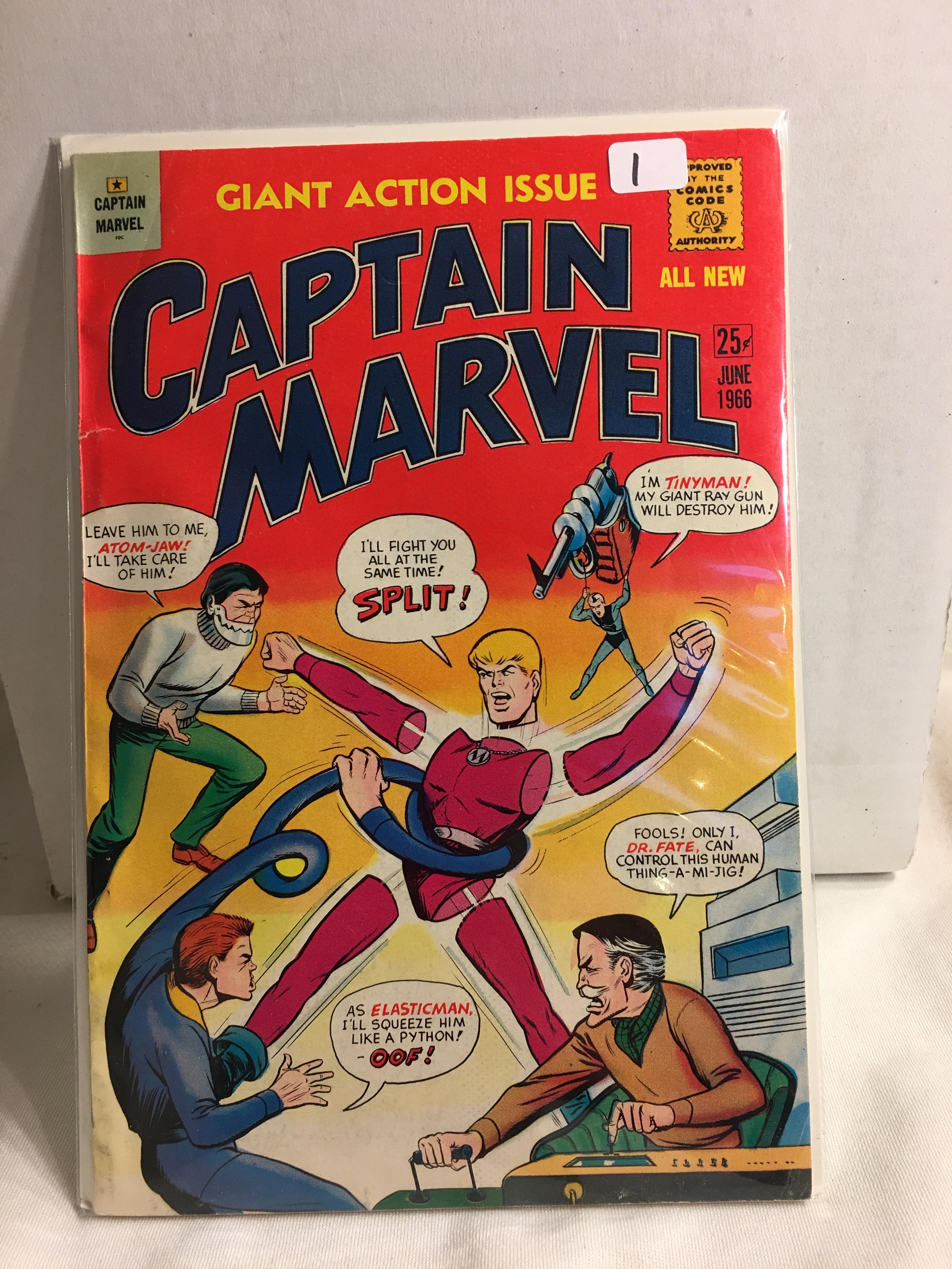 Collector Vintage 1966 Captain Marvel Giant Action Issue Captain Marvel Comic Book