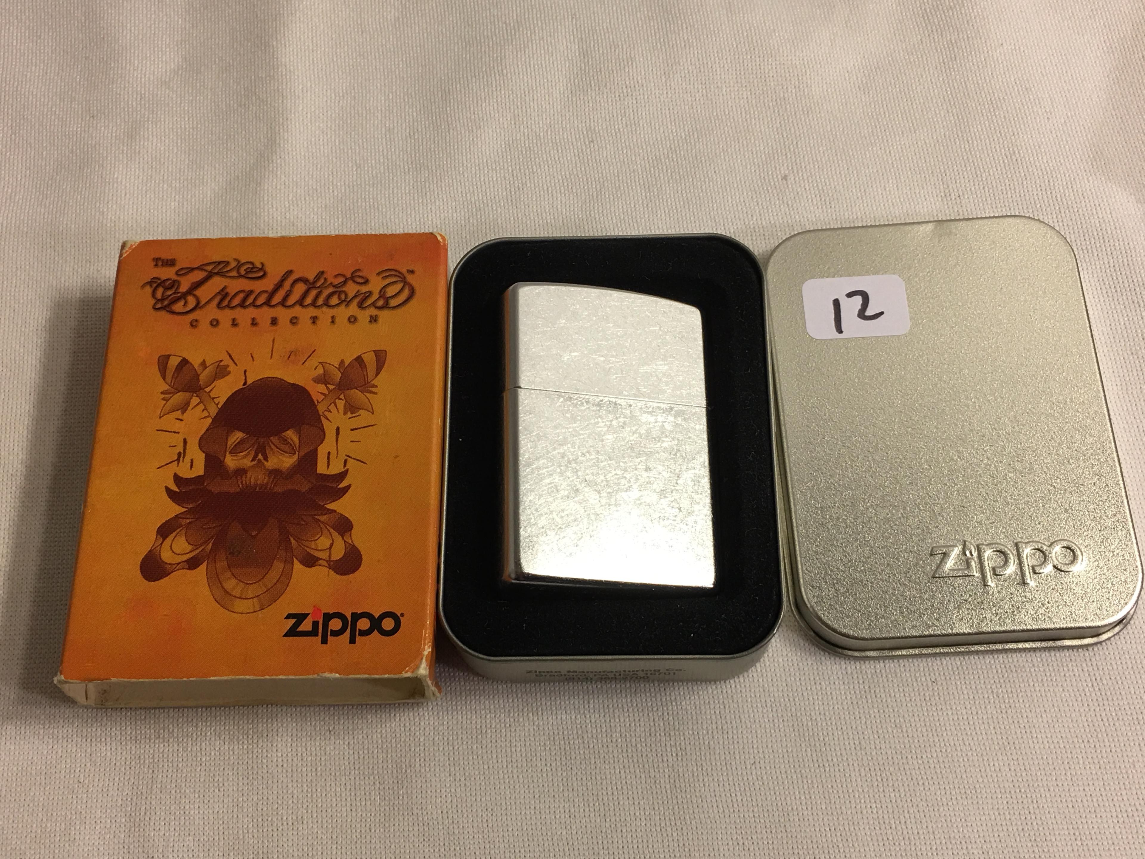 Collector L Zippo 05  Bradford Made in USA Stainless Steel Pocket Lighter Size:2.1/4"tall