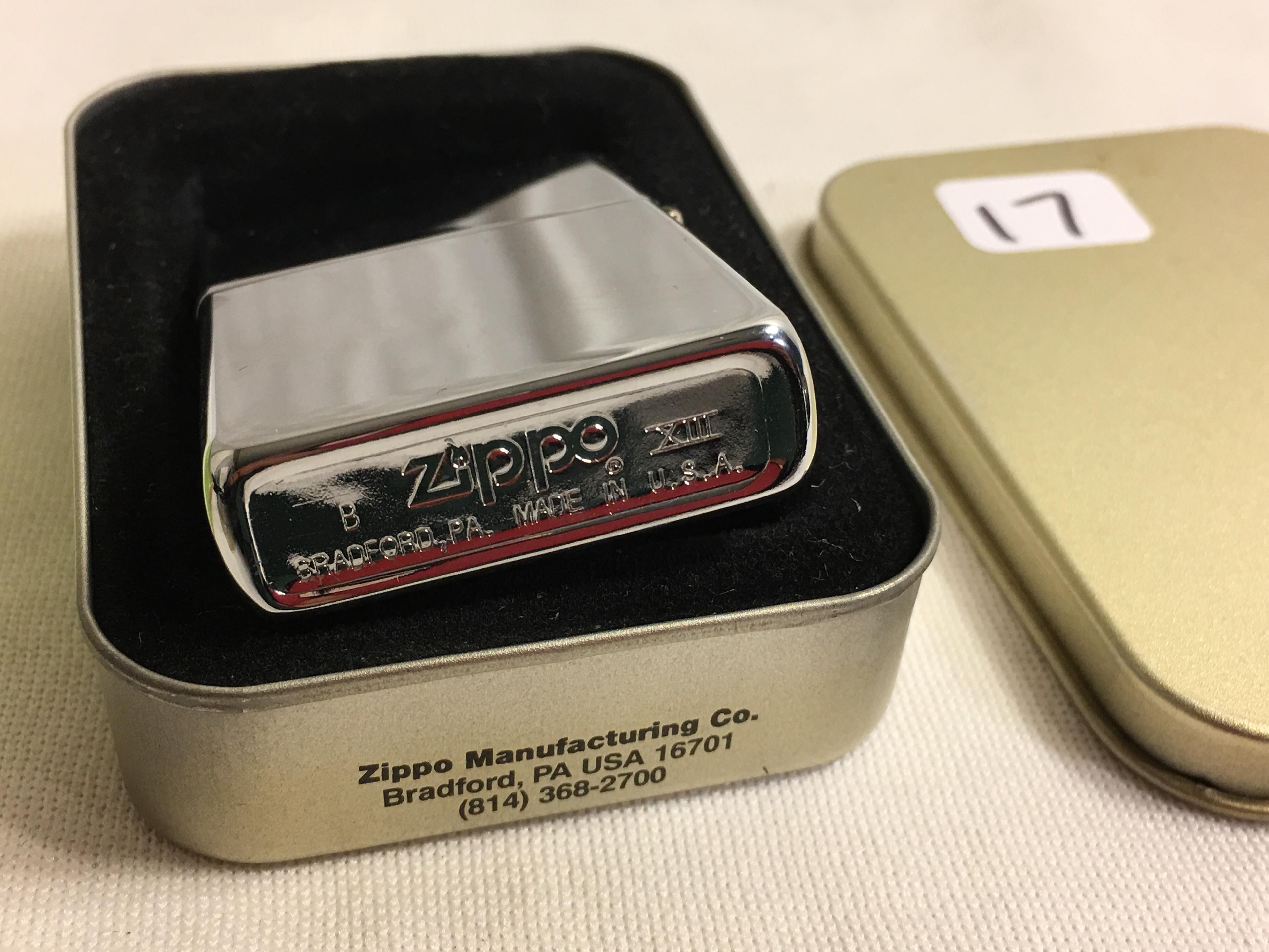 Collector B Zippo Xlll Team Dolphins Football Pocket Stainless Steel Lighter 2.1/4"tall
