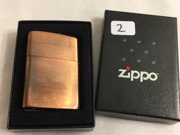 Collector Vintage Zippo American Motorhead Copper Pocket Lighter Size:2.1/4"Tall