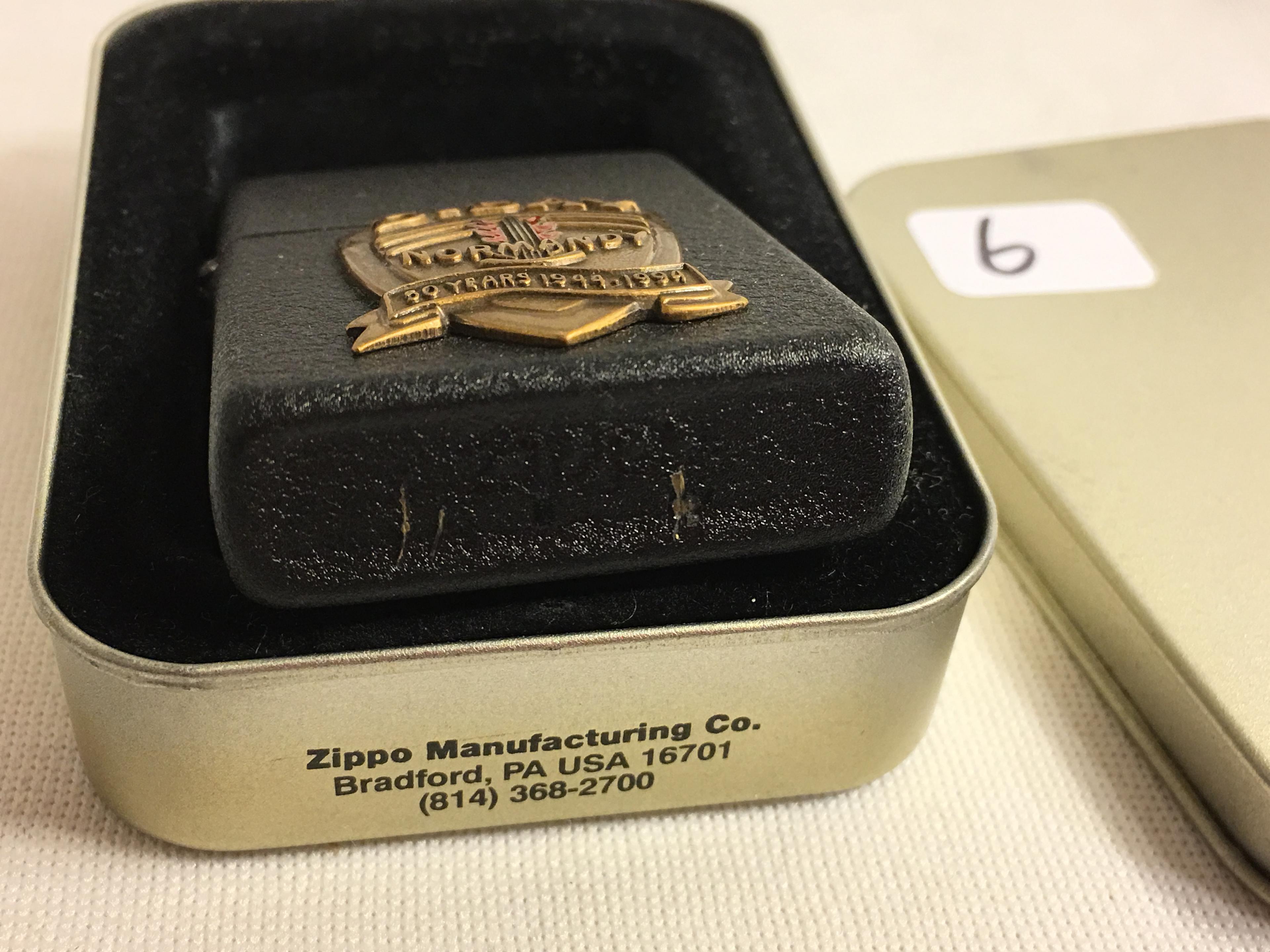 Collector Zippo Lighter D-Day Normandy 50 Year 1944-1994 Anniversary Commemorative 2.1/4"Tall