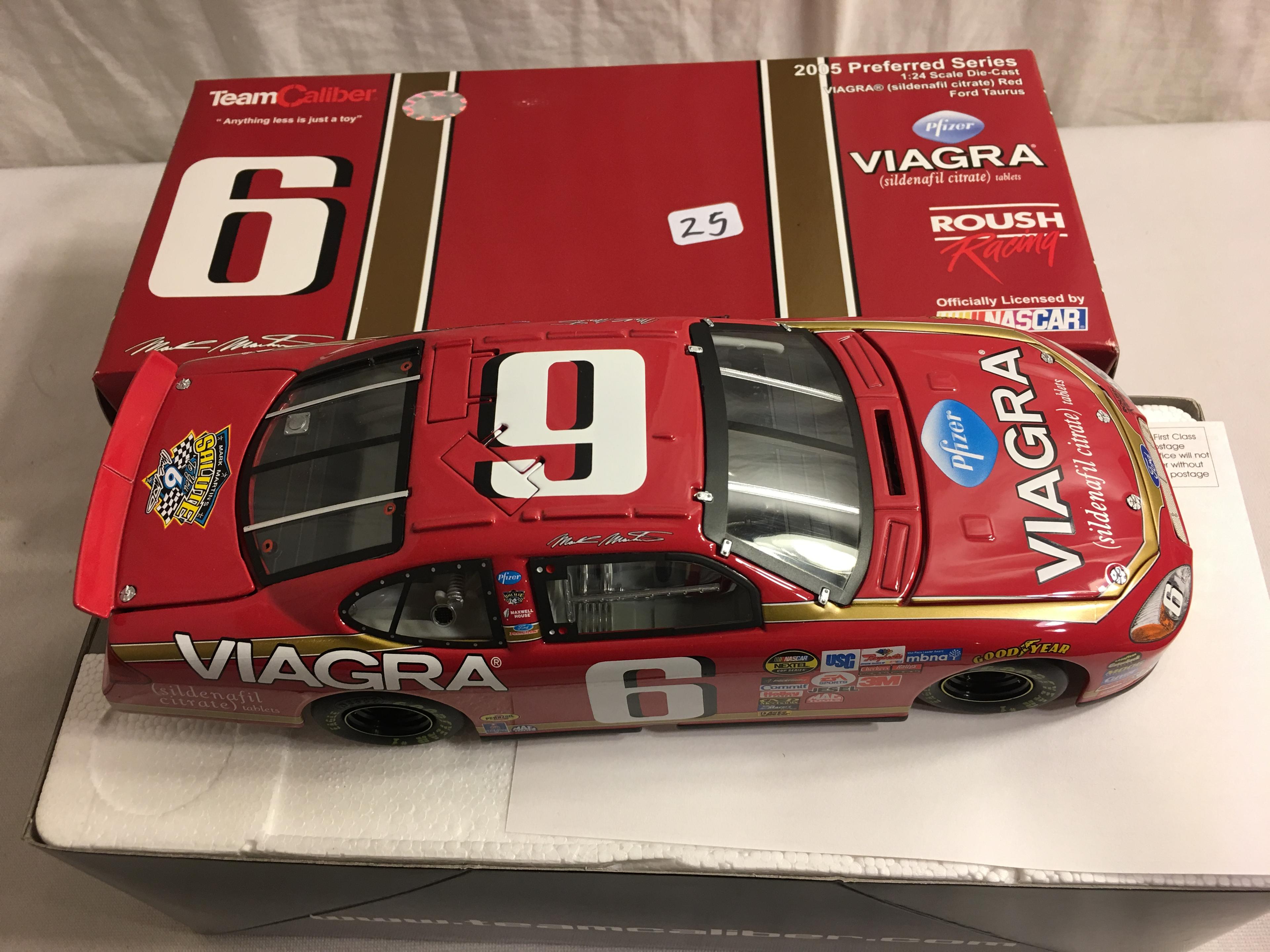 Team Caliber 2005 Ford Taurus Mark Martin Preferred Series Pfizer Viagra RED 1:24 Scale DieCast Car