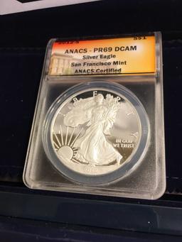 Collector 2012 SF $1 Silver Eagle ANACS PR69 United States Mint 5331-S12PR69-MB #359396