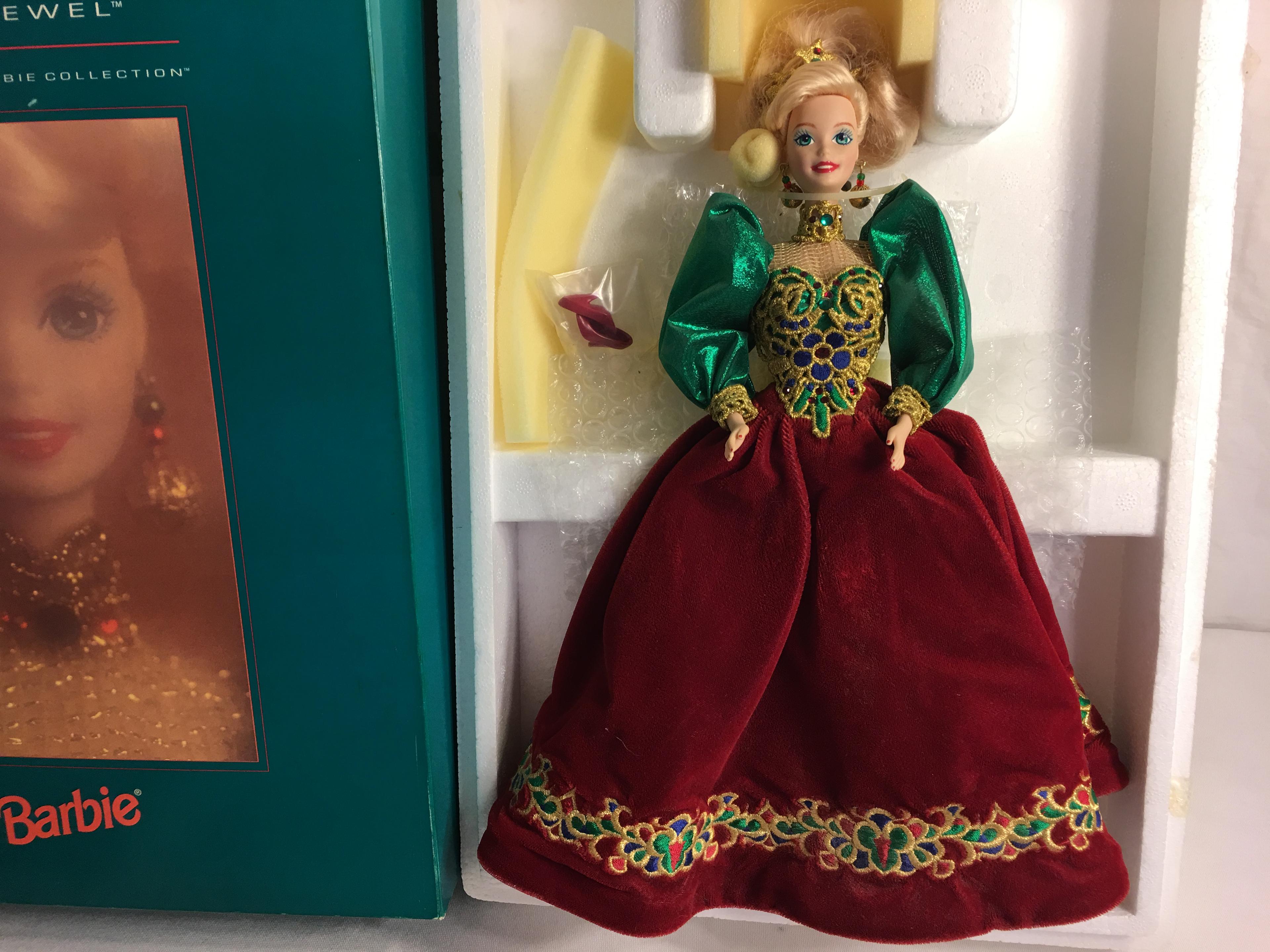 Collector Holiday Jewel Barbie Mattel Porcelain Barbie Collection Doll Box has Damage 16"tall Box