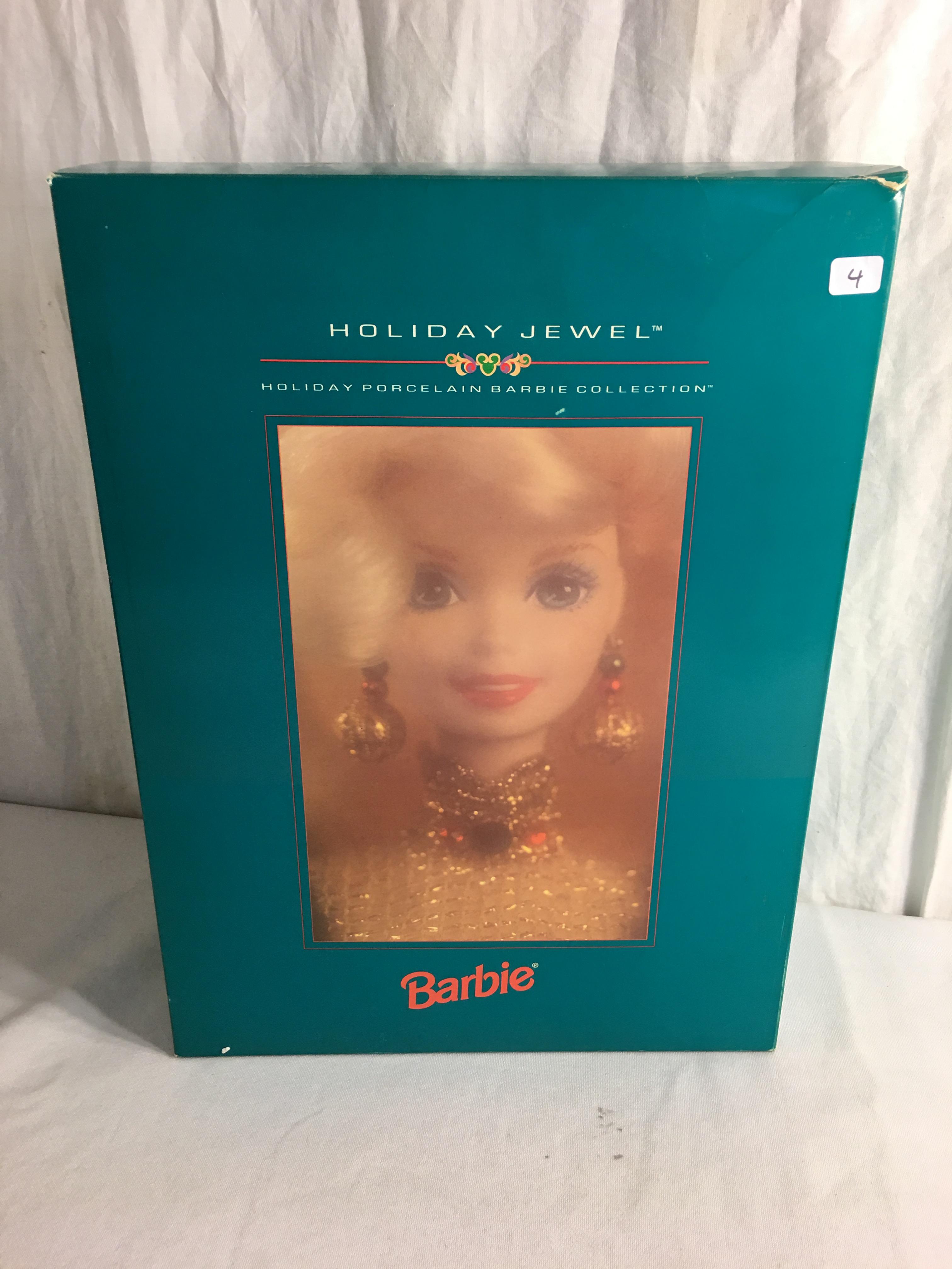 Collector Holiday Jewel Barbie Mattel Porcelain Barbie Collection Doll Box has Damage 16"tall Box