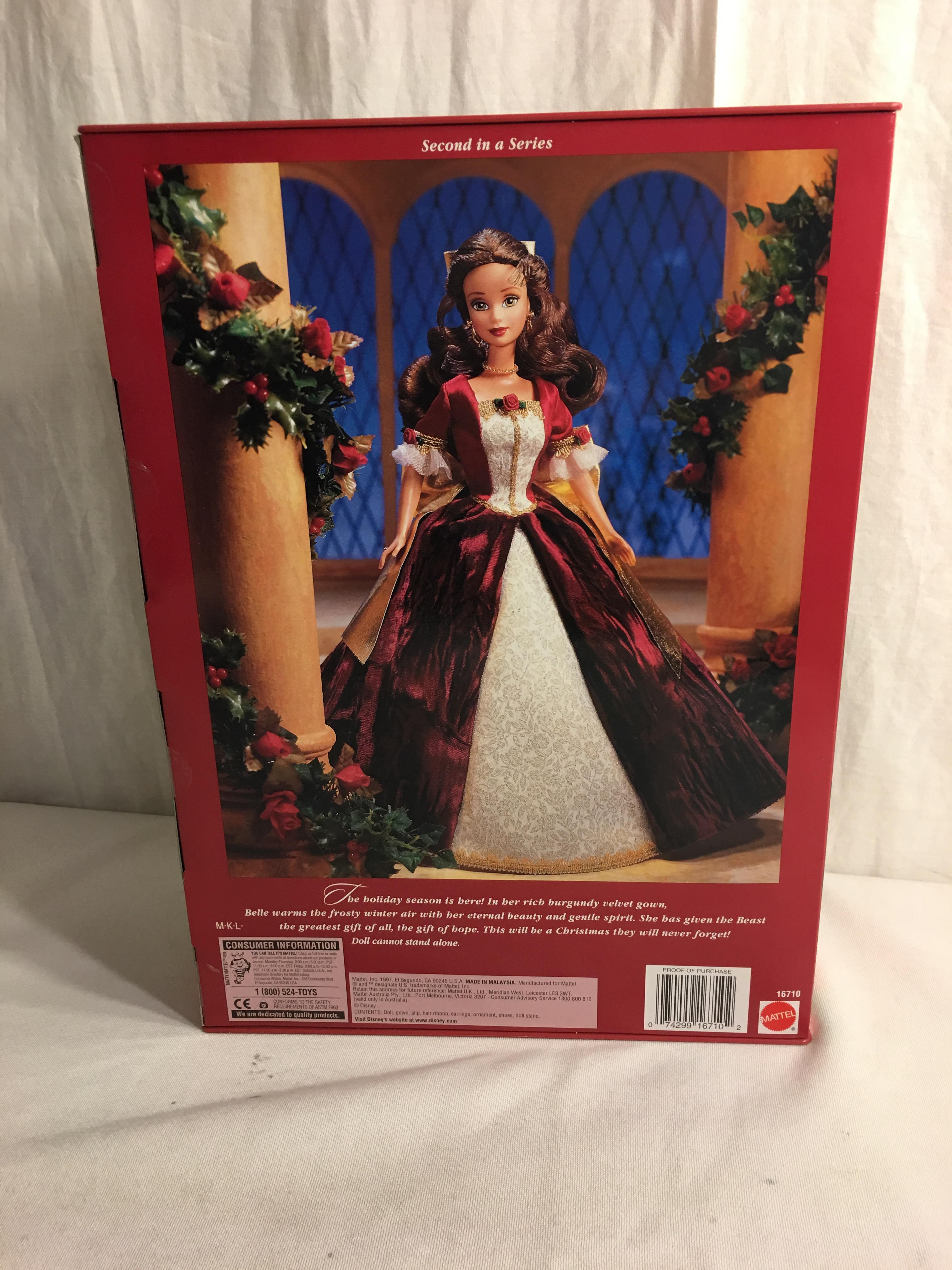 NIB Disney's beauty and The Beast Holiday Princess Belle Special Edition Doll 13.5/8"Tall Box