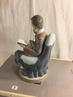 Collector Lladro Fine Porcelain "Father's Day" Father Reading Figurine No.5584 Box Size:14.5x9.5