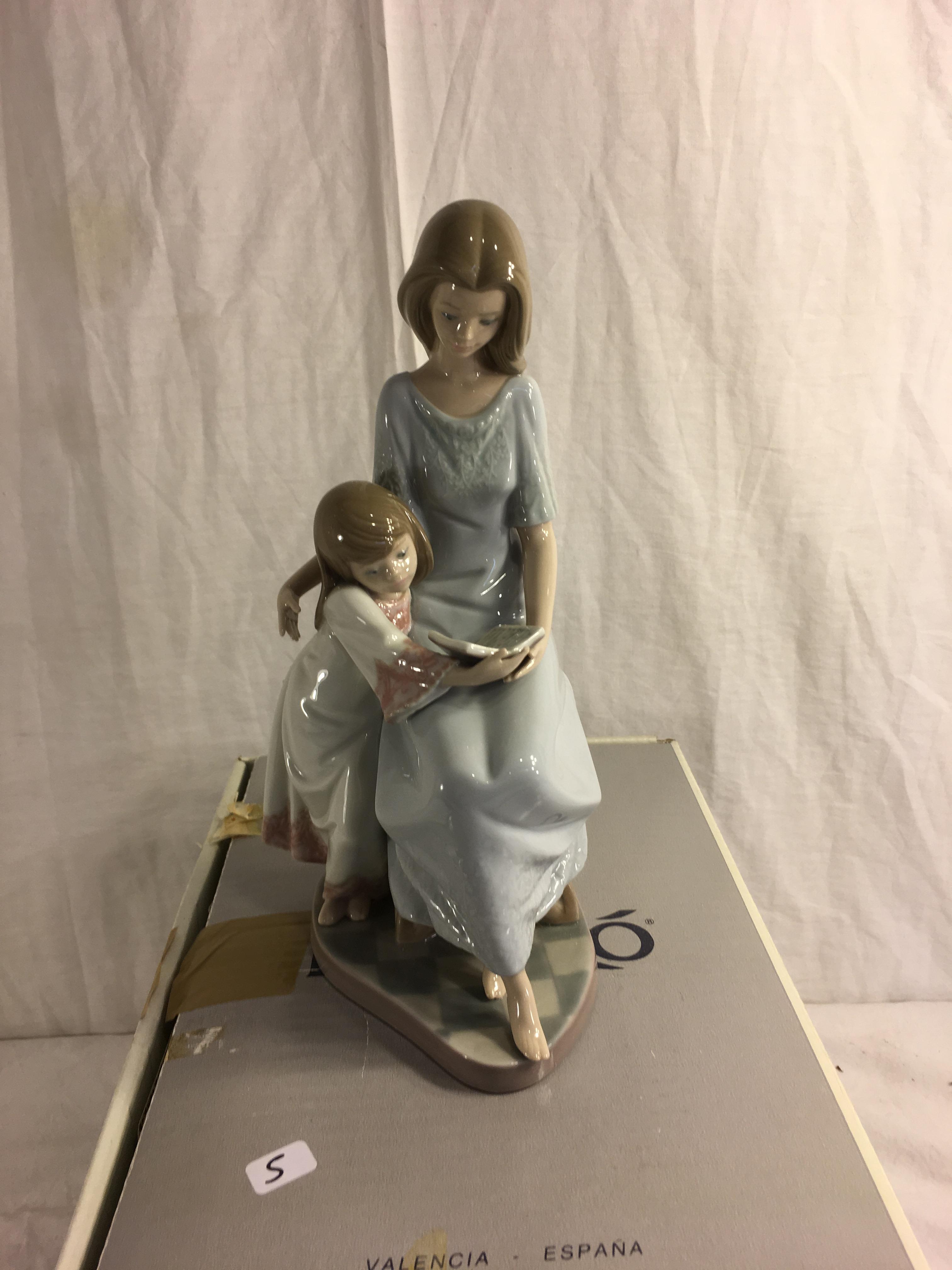 Collector Lladro Bedtime Story Mother And Girl Child By Lladro #5457 Figurine Box Size: 13.5"x9x9"