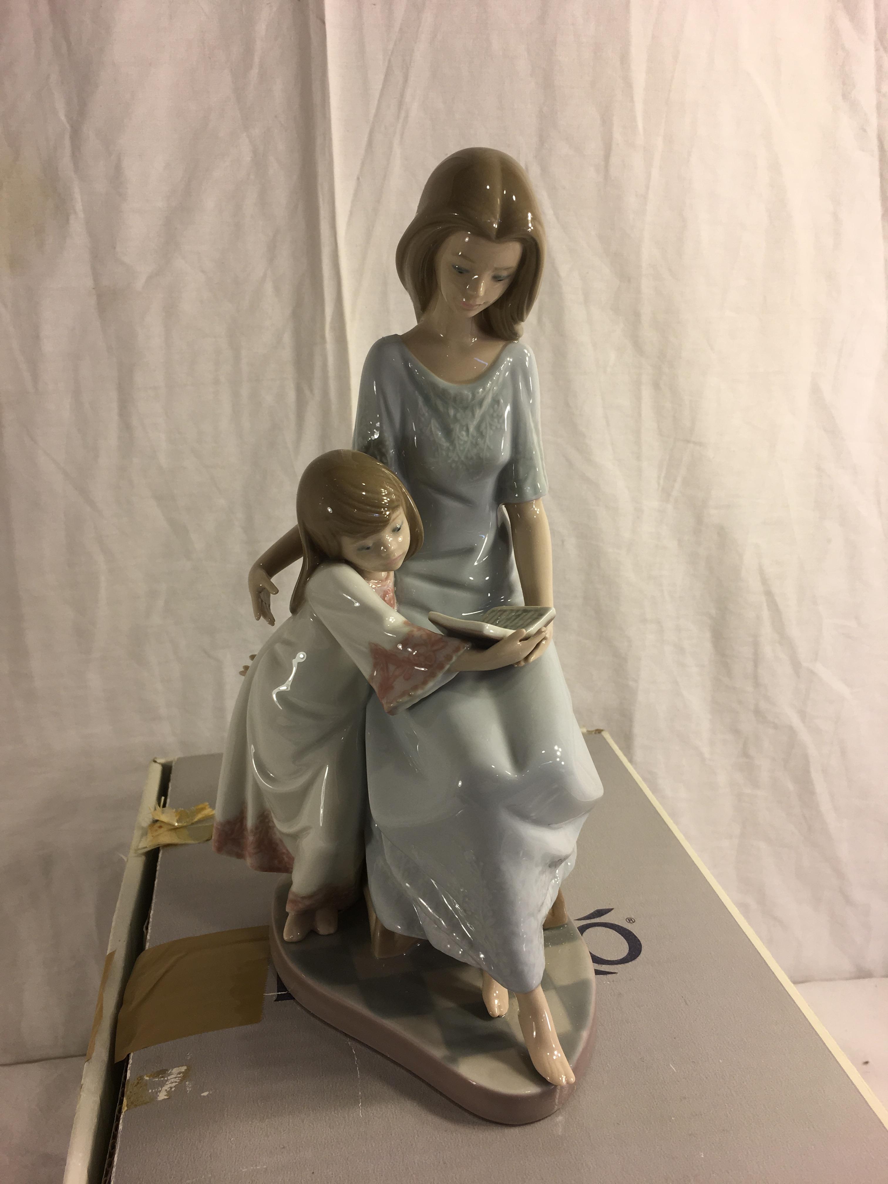 Collector Lladro Bedtime Story Mother And Girl Child By Lladro #5457 Figurine Box Size: 13.5"x9x9"