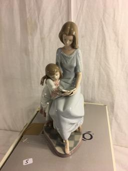 Collector Lladro Bedtime Story Mother And Girl Child By Lladro #5457 Figurine Box Size: 13.5"x9x9"