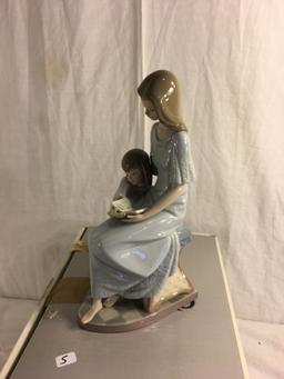 Collector Lladro Bedtime Story Mother And Girl Child By Lladro #5457 Figurine Box Size: 13.5"x9x9"