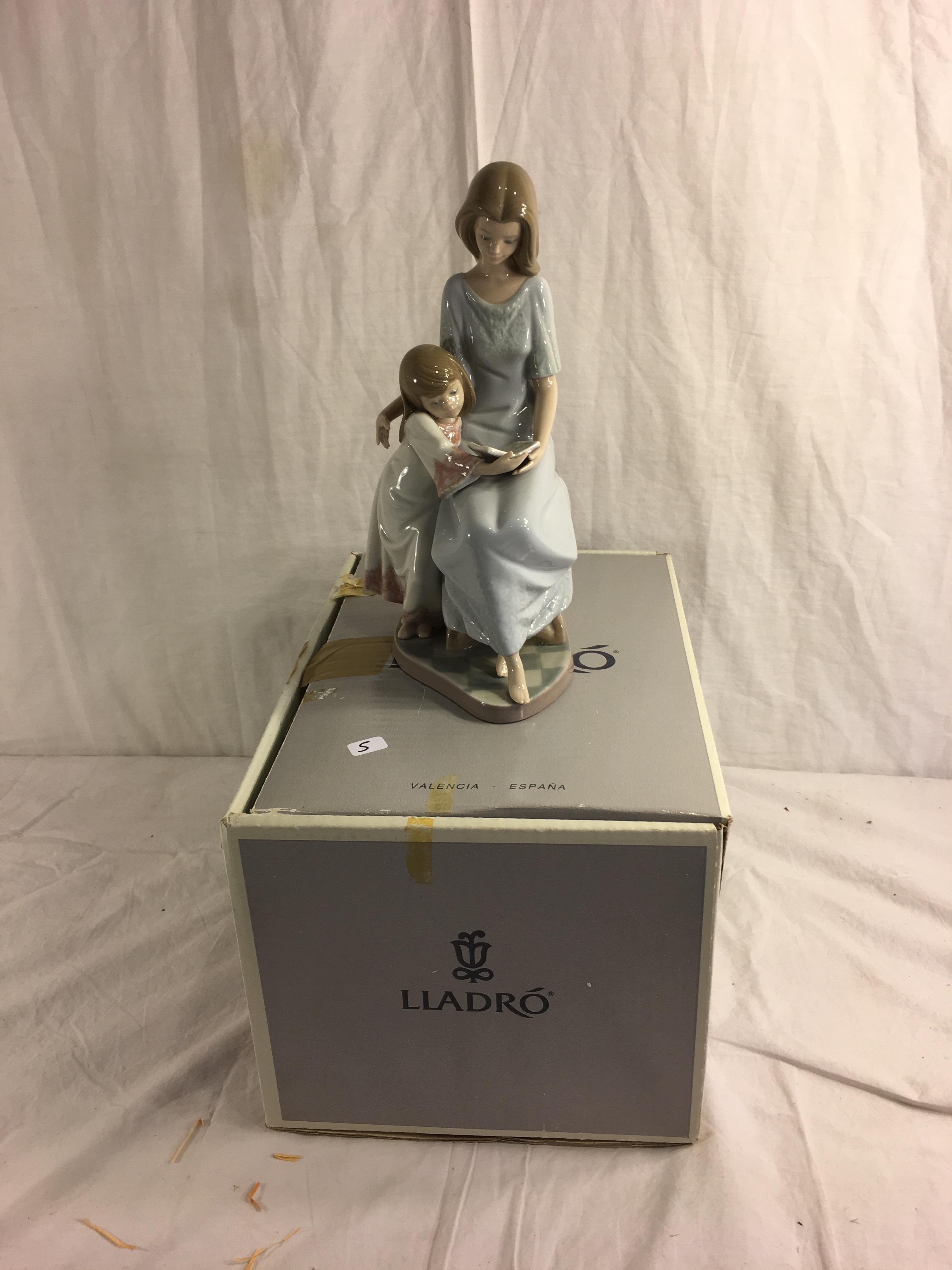 Collector Lladro Bedtime Story Mother And Girl Child By Lladro #5457 Figurine Box Size: 13.5"x9x9"