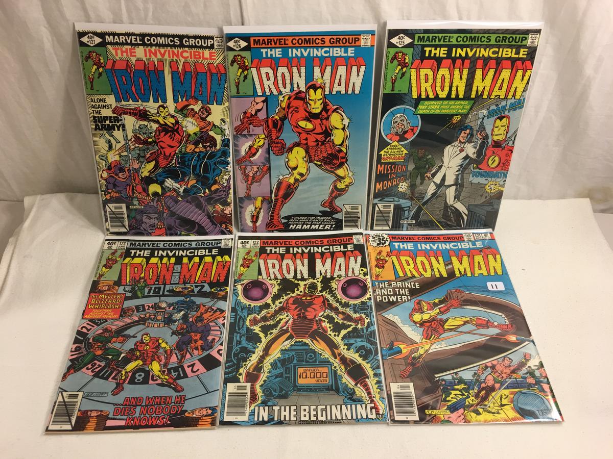 Lot of 6 Collector Vintage Marvel Comics The Invincible Iron Man No.121.122.123.125.126.127.
