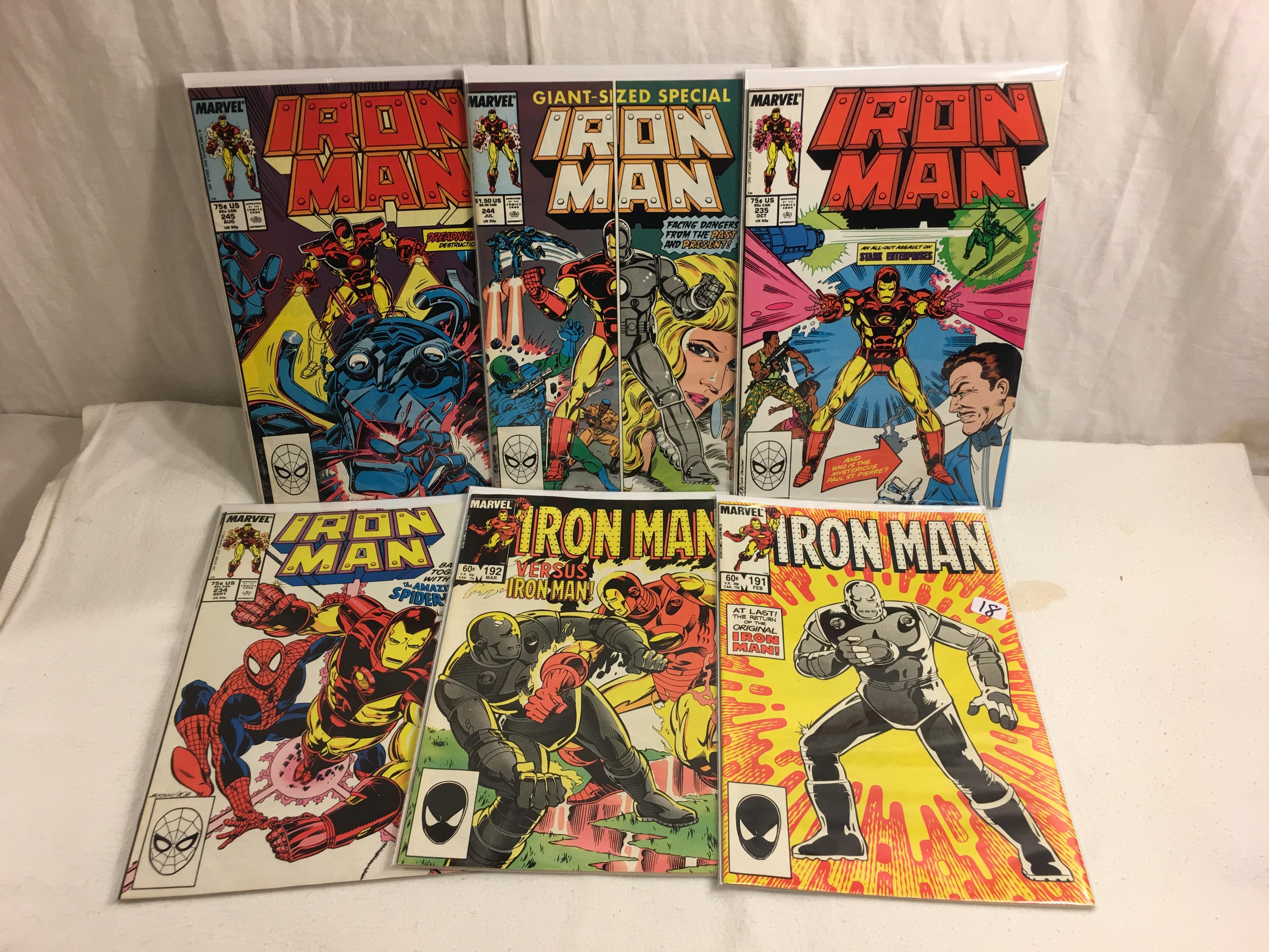 Lot of 6 Collector Vintage Marvel Comics The Invincible Iron Man No.191.192.234.235.244.245.