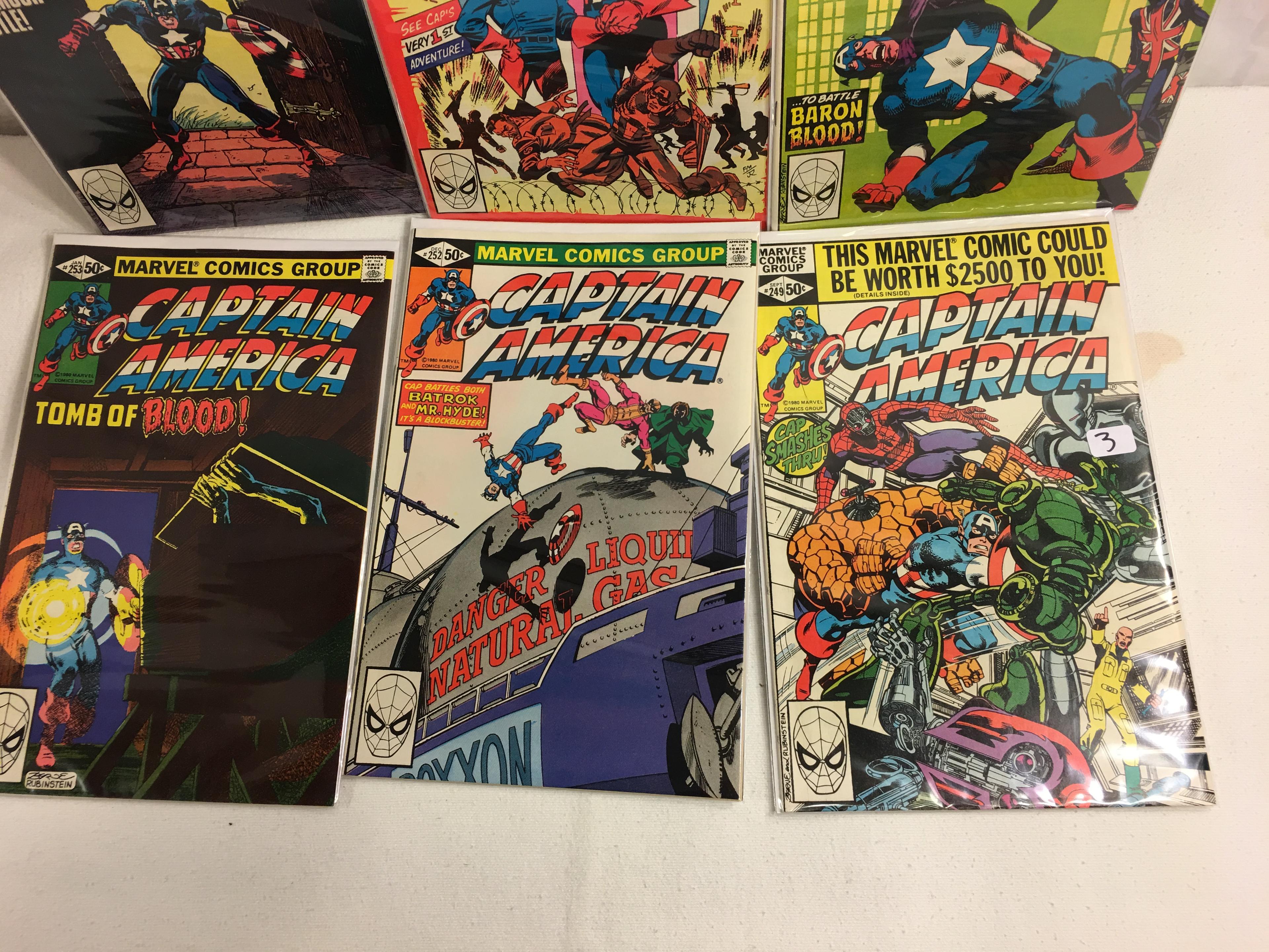 Lot of 6 Pcs Collector Vintage Marvel Comics Captain America No.249.252.253.254.255.256.