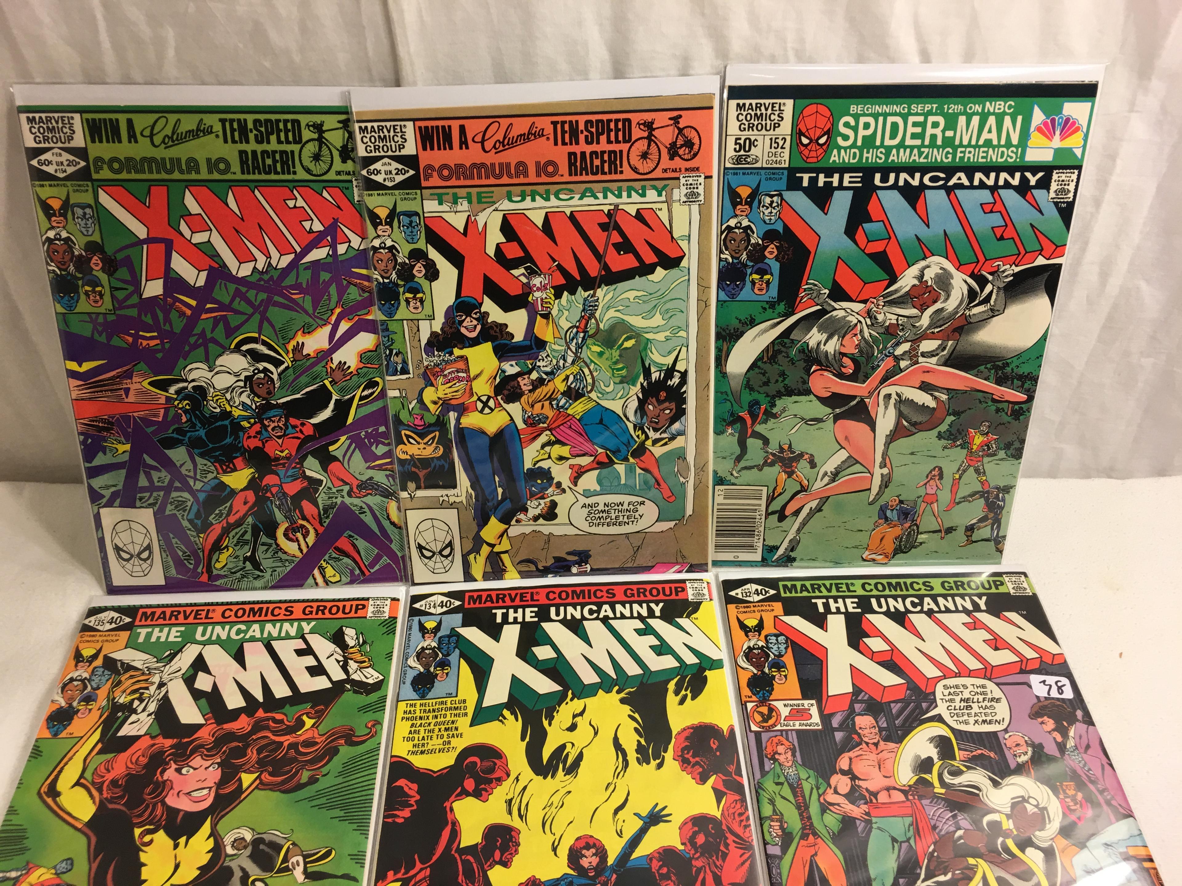 Lot of 6 Pcs Collector Vintage Marvel Comics The Uncanny X-Men No.132.134.135.152.153.154.