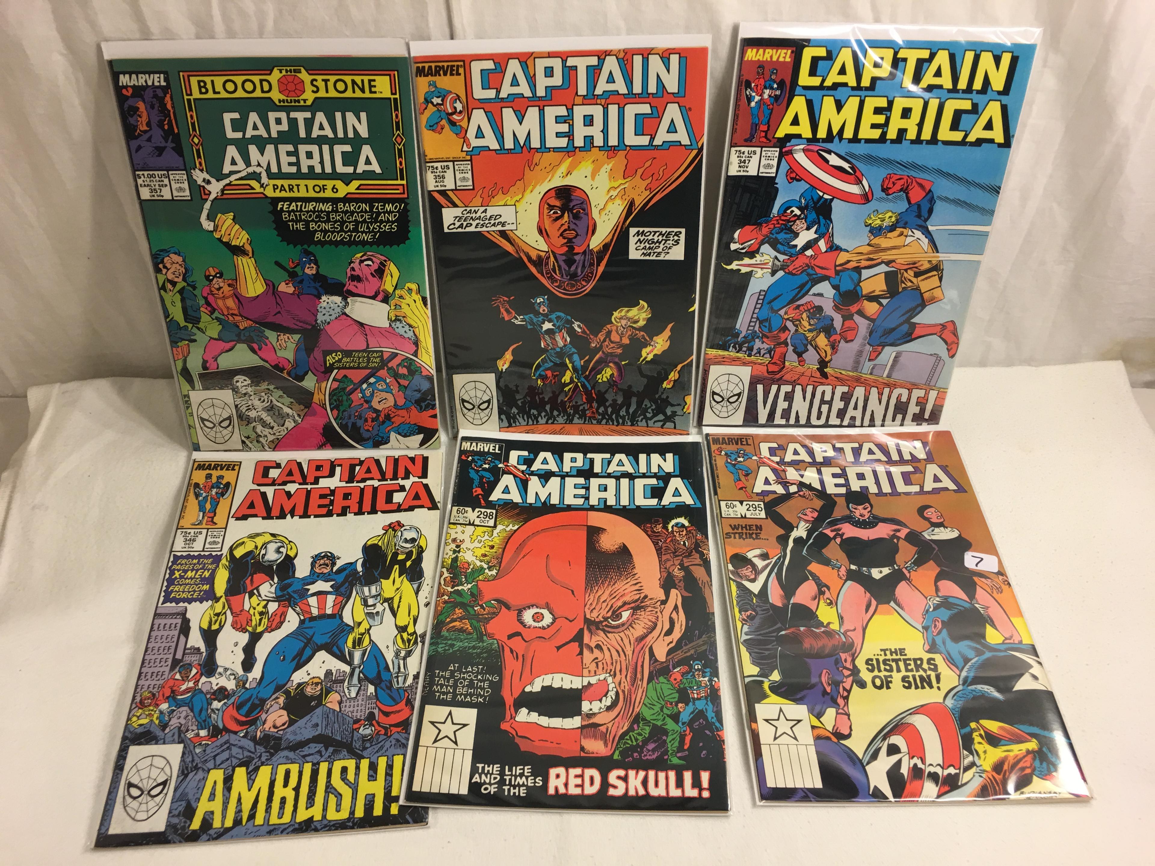 Lot of 6 Pcs Collector Vintage Marvel Comics Captain America No.295.298.346.347.356.357.