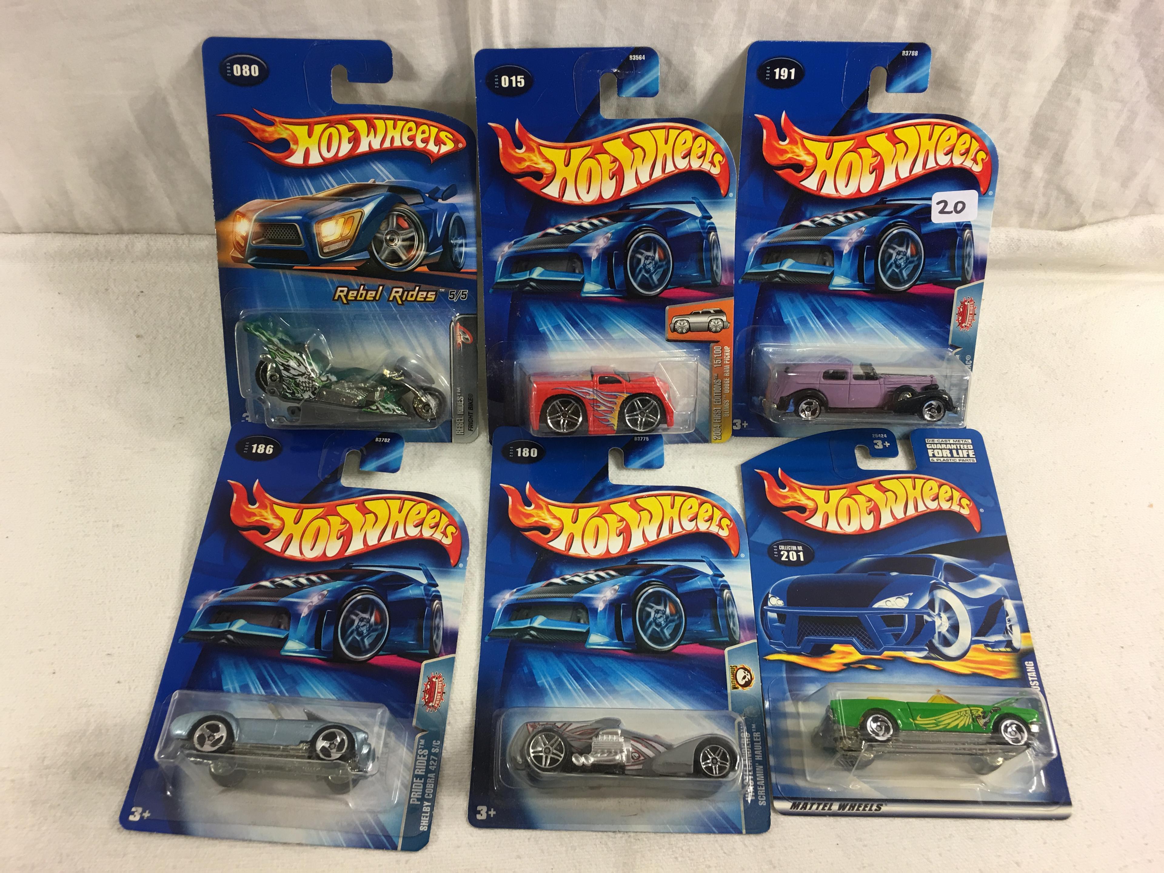 Lot of 6 Pcs  New in Package  Collector Assorted Hot Wheels Die-Cast Cars 1/64 Scale