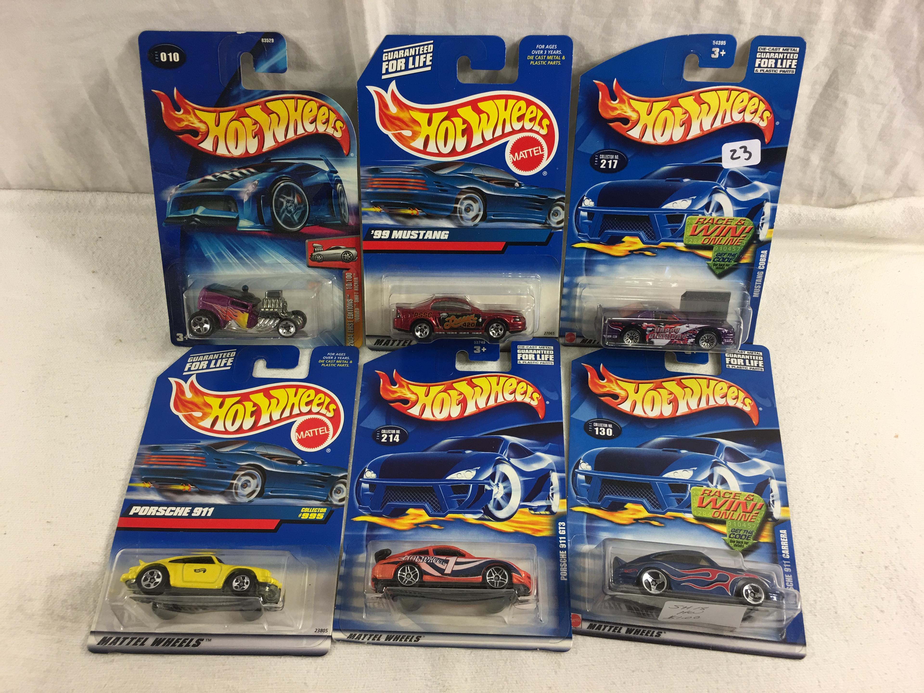 Lot of 6 Pcs  New in Package  Collector Assorted Hot Wheels Die-Cast Cars 1/64 Scale