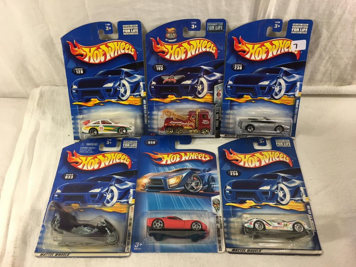 Lot of 6 Pcs  New in Package  Collector Assorted Hot Wheels Die-Cast Cars 1/64 Scale