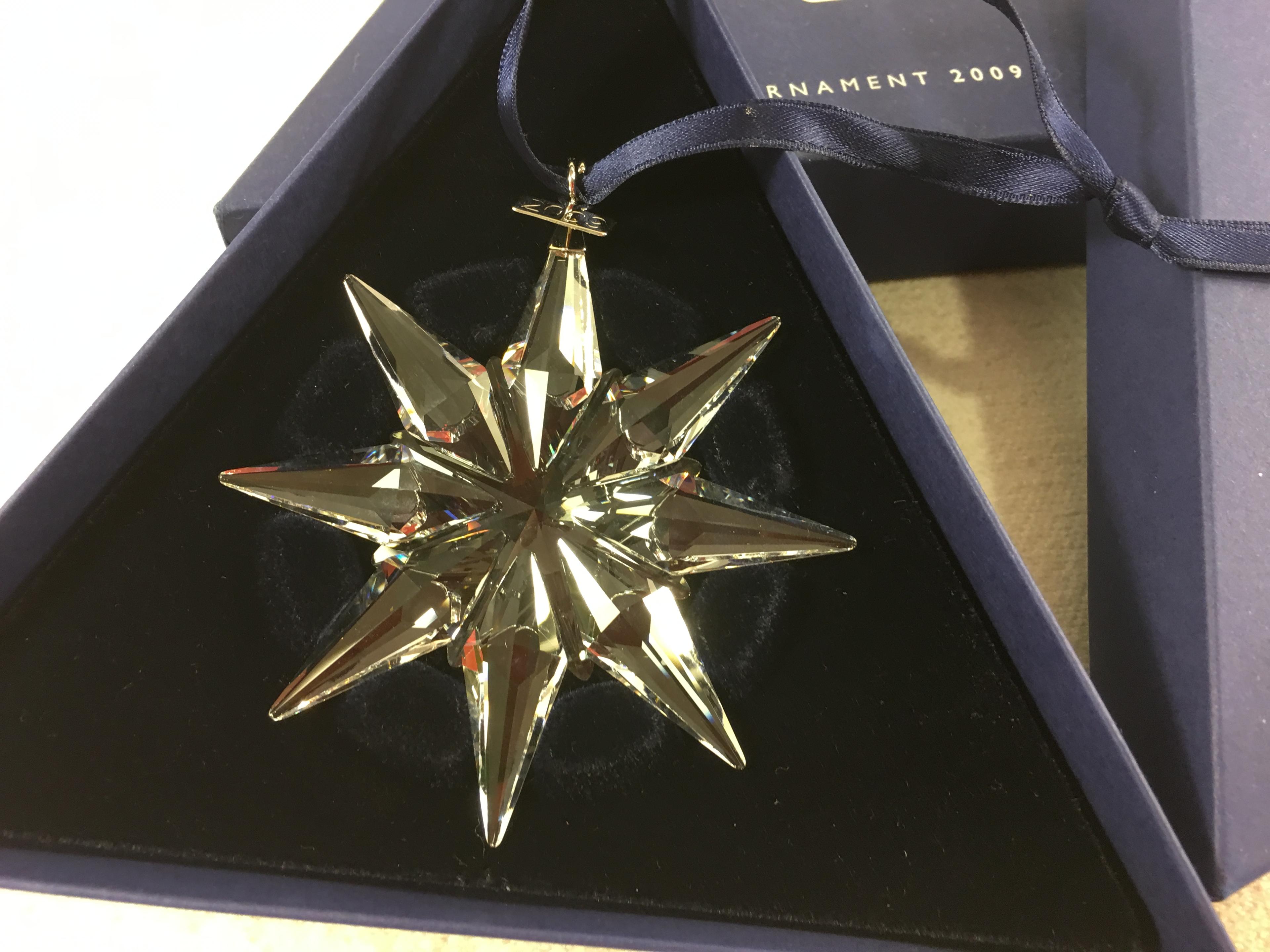 Collector Swarovski Christmas Ornament 2009 Swarovsky Crystal Star #0983702