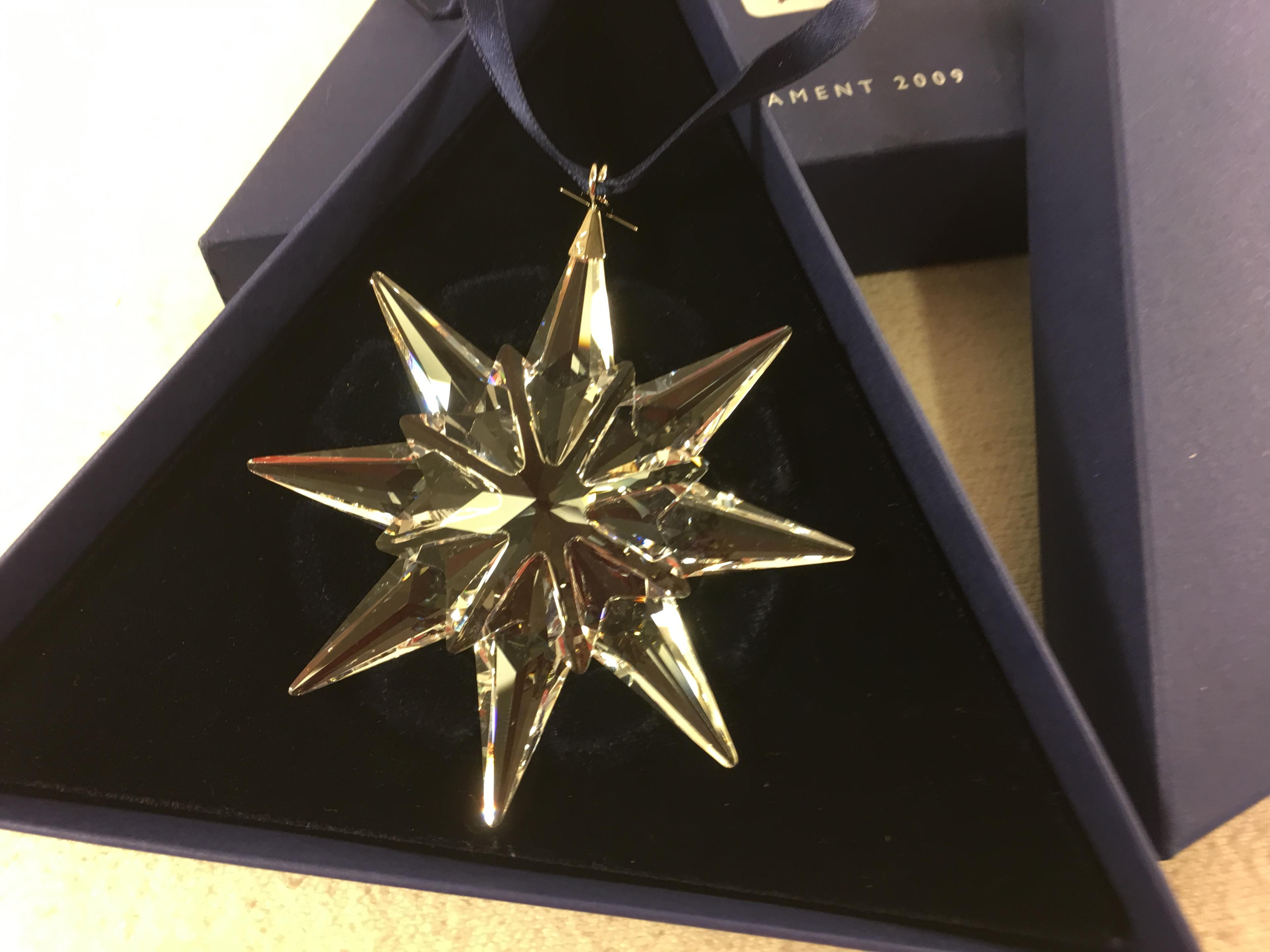 Collector Swarovski Christmas Ornament 2009 Swarovsky Crystal Star #0983702